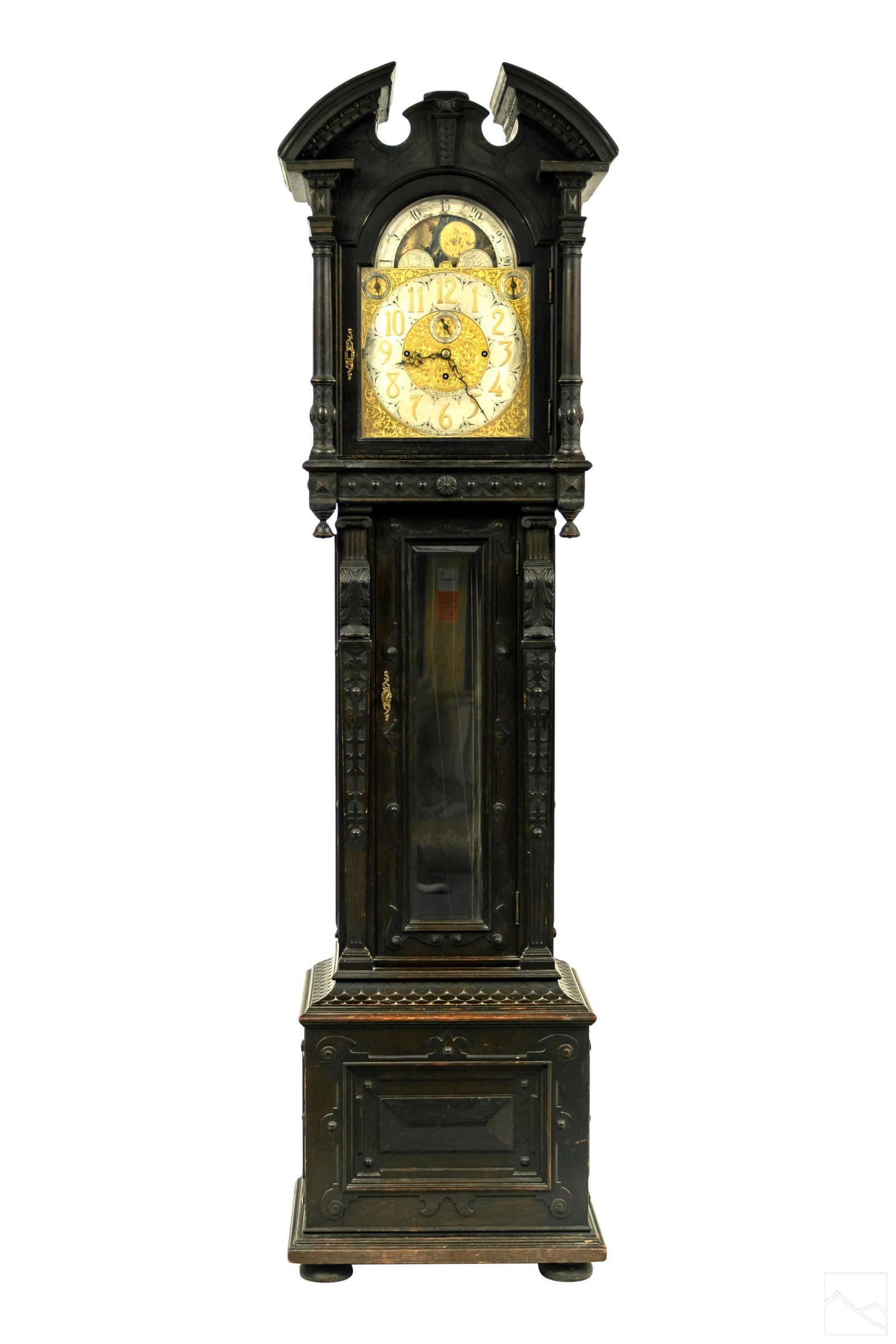 19C. Simon Bros & Co. Moon Phase Grandfather Clock (1 of 10)