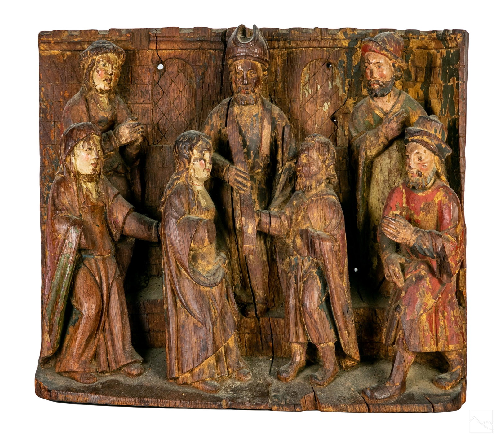 German Polychromed Religious Figural Wood Carving (1 of 5)