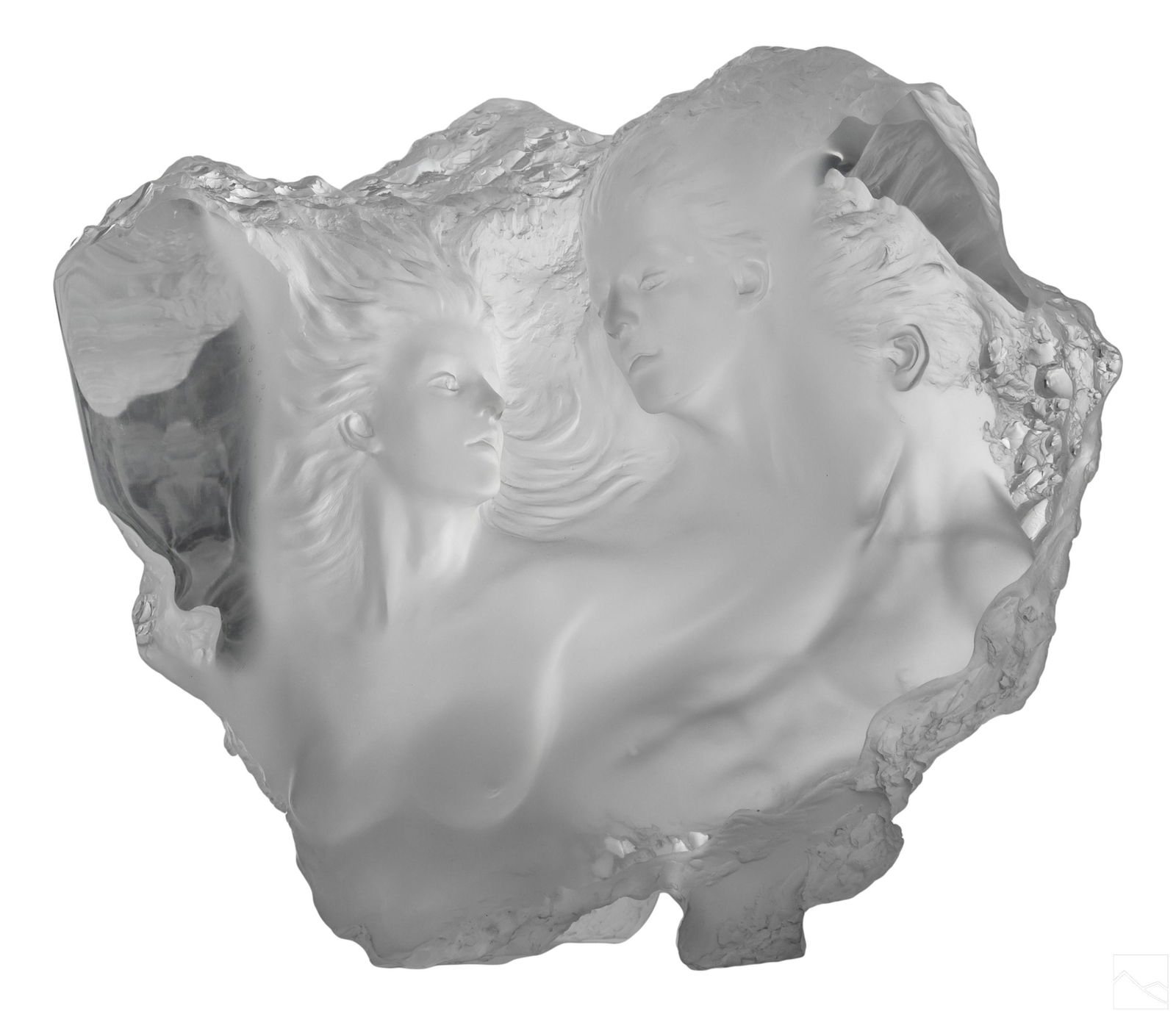 Michael Wilkinson b.1954 Nude Acrylic Sculpture: Michael Wilkinson (American, born 1954). A modern acrylic statue. A striking semi nude figural group with human faces in high raised bas and impressed cast relief. Signed to base WILKINSON 139 of 300