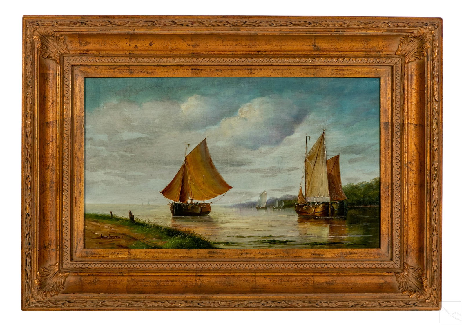 Jean M. Laurent 1898-1988 Coast Landscape Painting (1 of 4)
