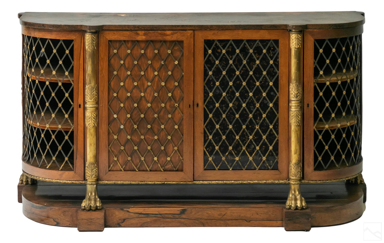 Curved Antique Style Wood Buffet Sideboard Console (1 of 9)