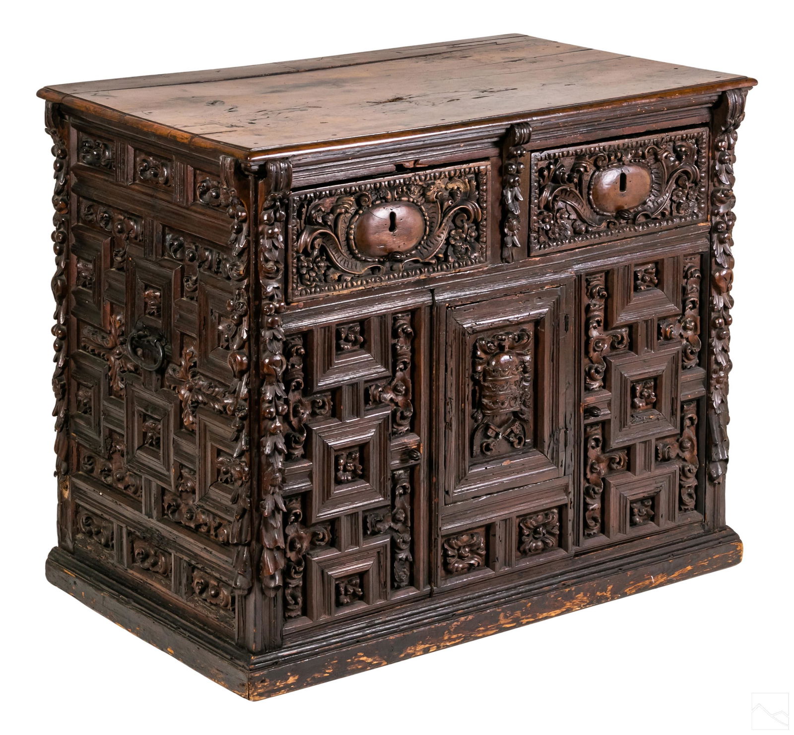 Ornate Carved Wood Antique Spice Chest of Drawers (1 of 7)