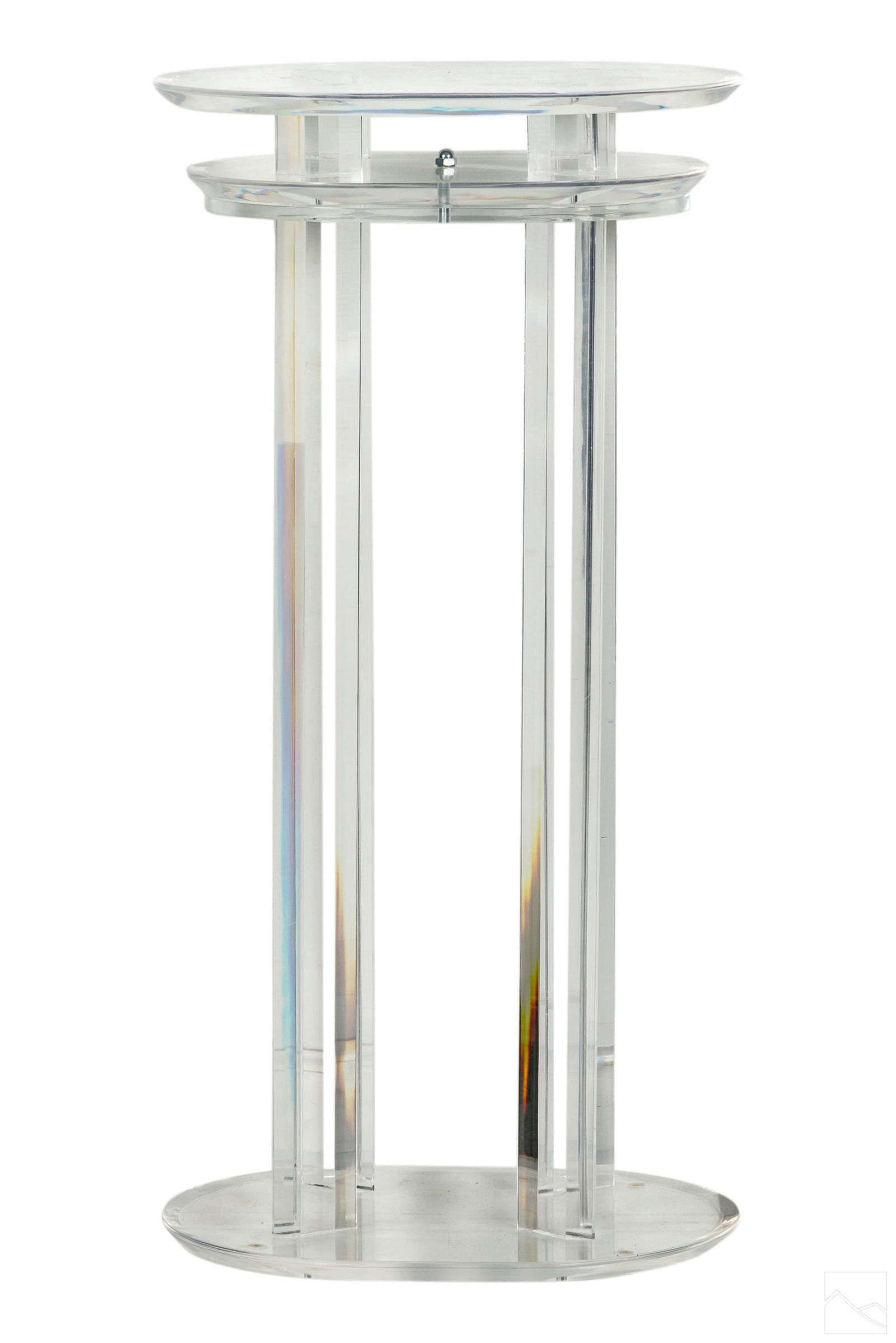 Modernist 20C. Oval Lucite Pillar Column Pedestal (1 of 3)