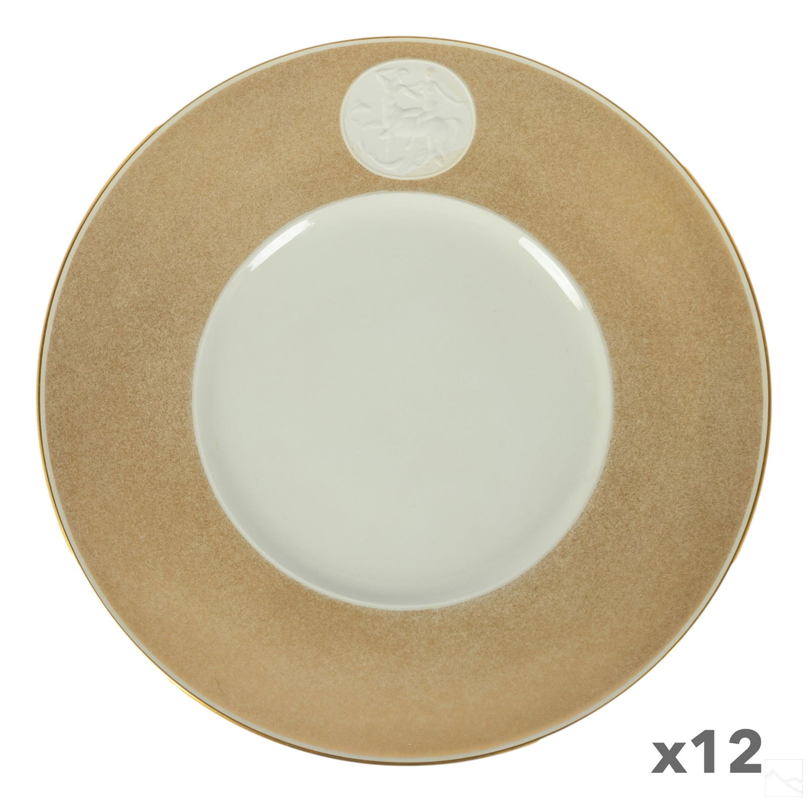 KPM German Porcelain ARKADIA Gilt Centaur Plates (1 of 6)