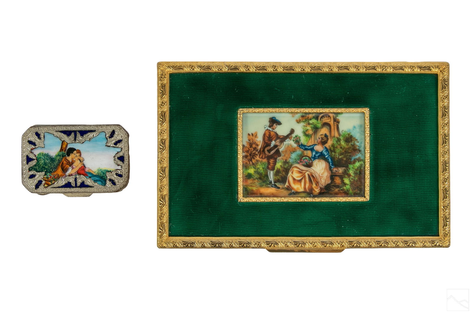 Renaissance Style Enamel Vanity Dresser Boxes LOT (1 of 5)