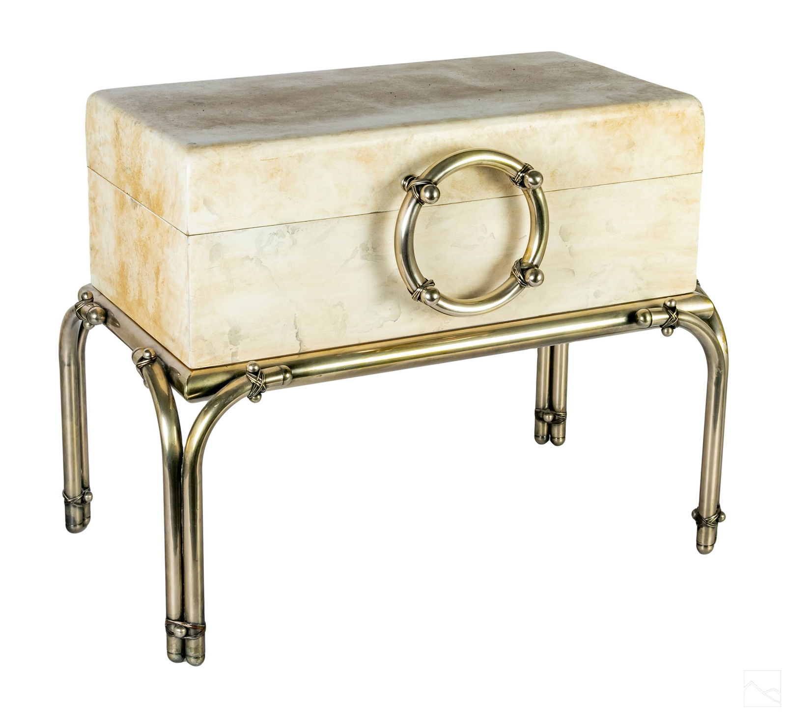 Maitland Smith Style Decor Box with Silvered Stand (1 of 5)