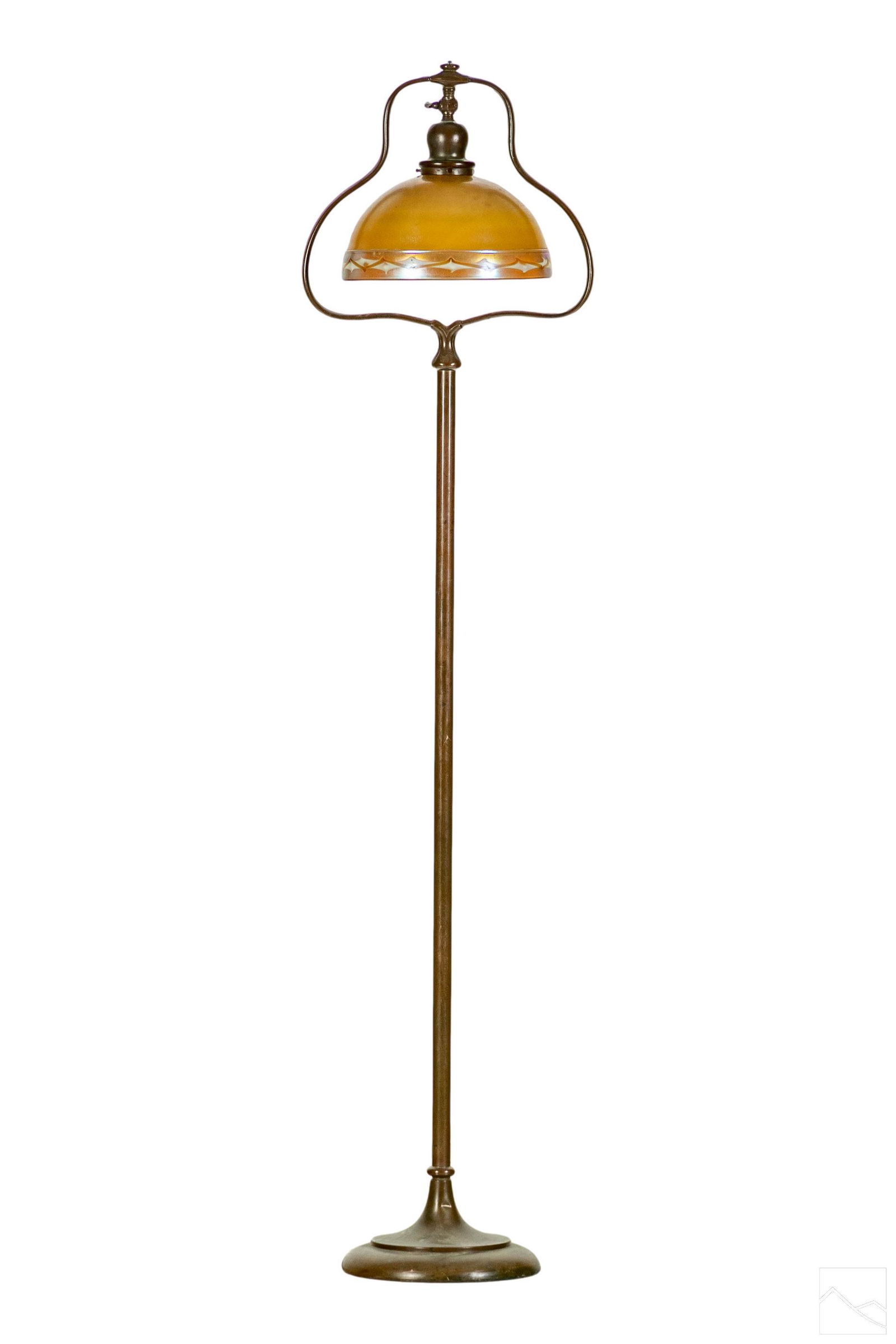 Roycroft Bronze Floor Lamp with Steuben Type Shade (1 of 11)