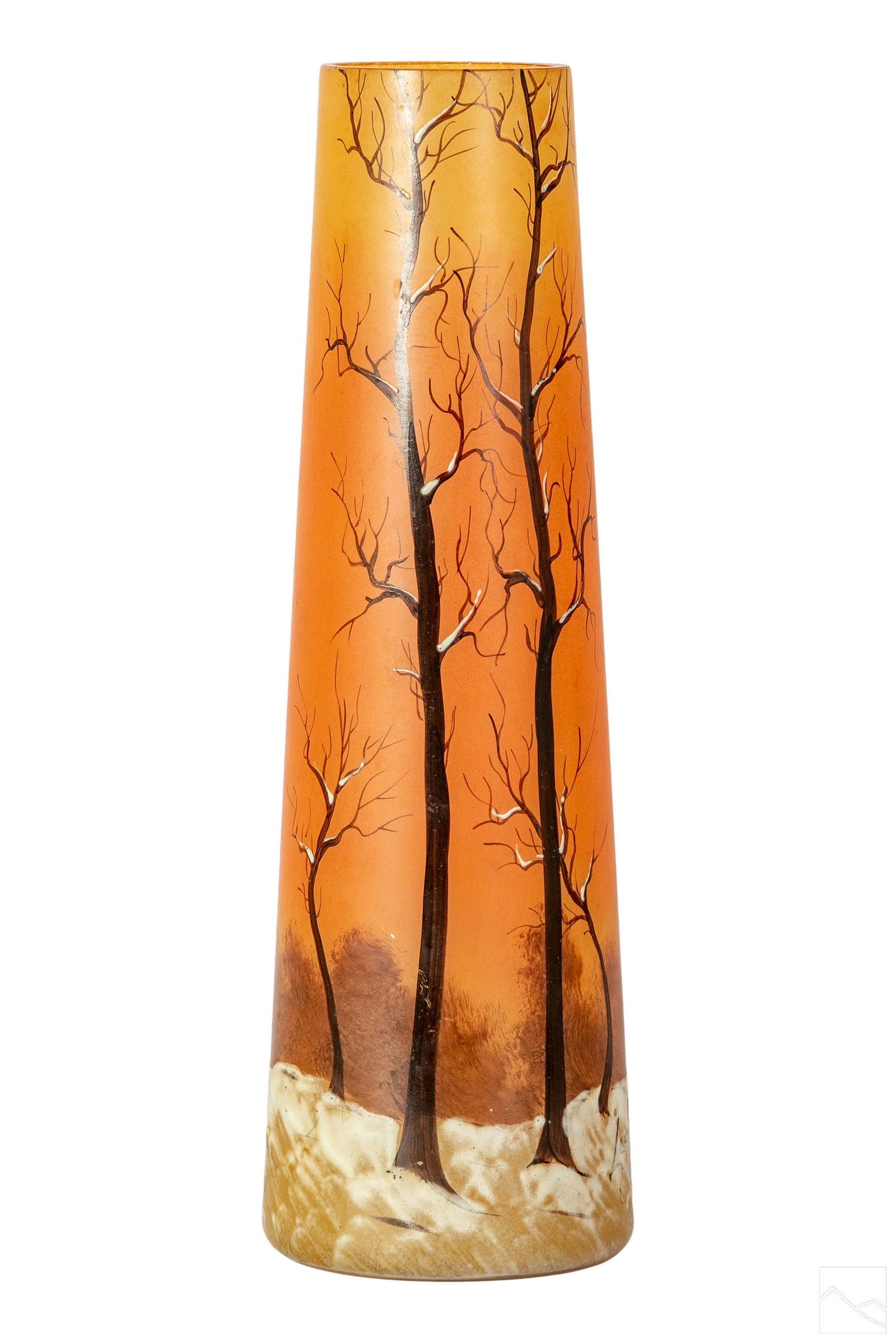 Legras French Art Glass Snowy Landscape 14" Vase (1 of 5)