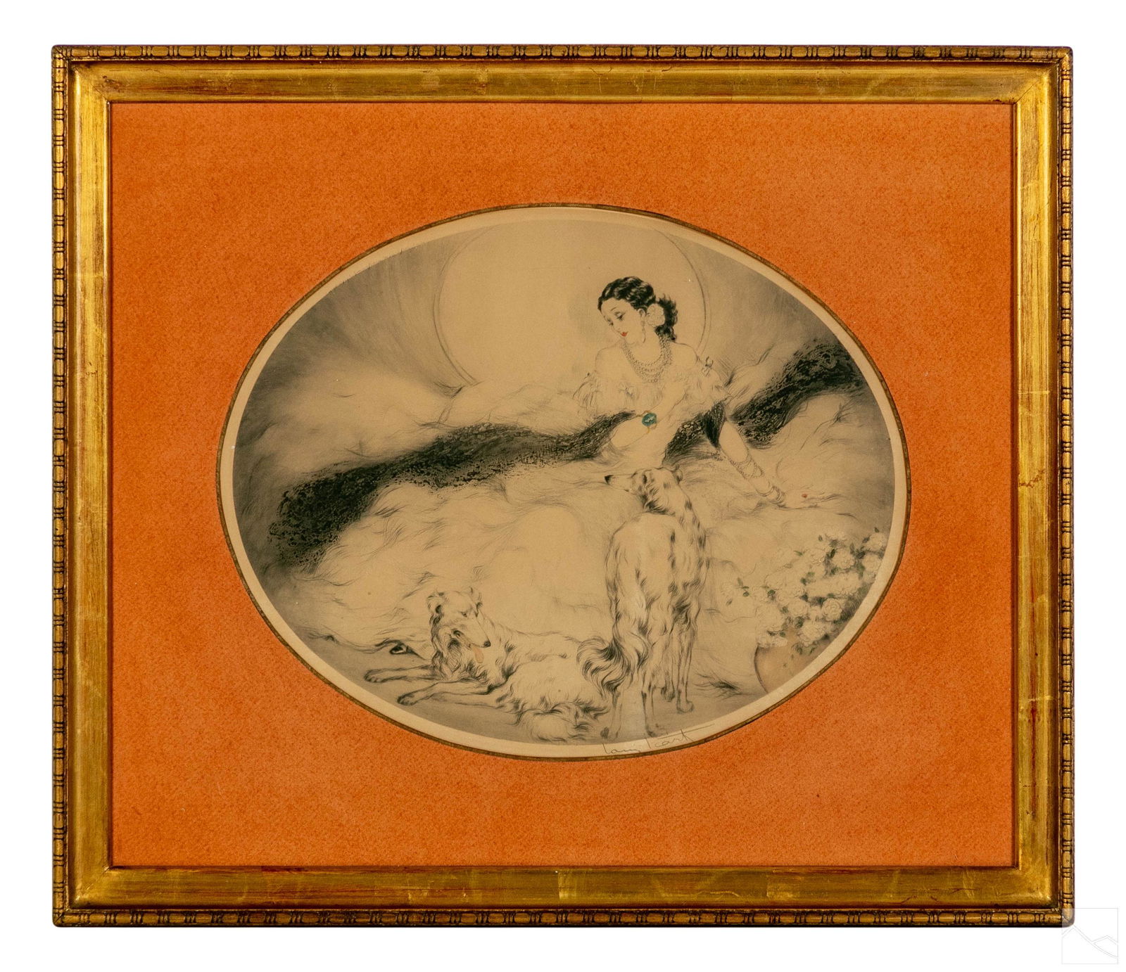 Louis Icart 1888-1950 Art Deco Dogs Etching SIGNED (1 of 4)