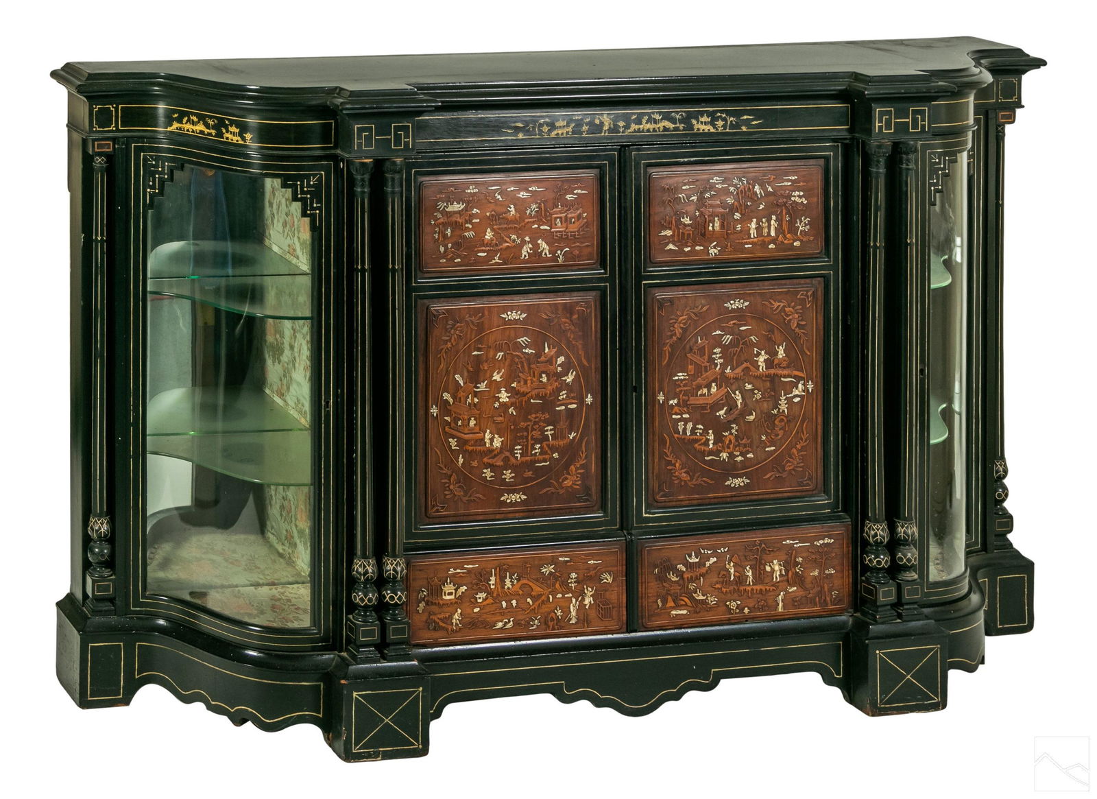 Eastlake Furniture Chinoiserie Wood Glass Cabinet (1 of 9)