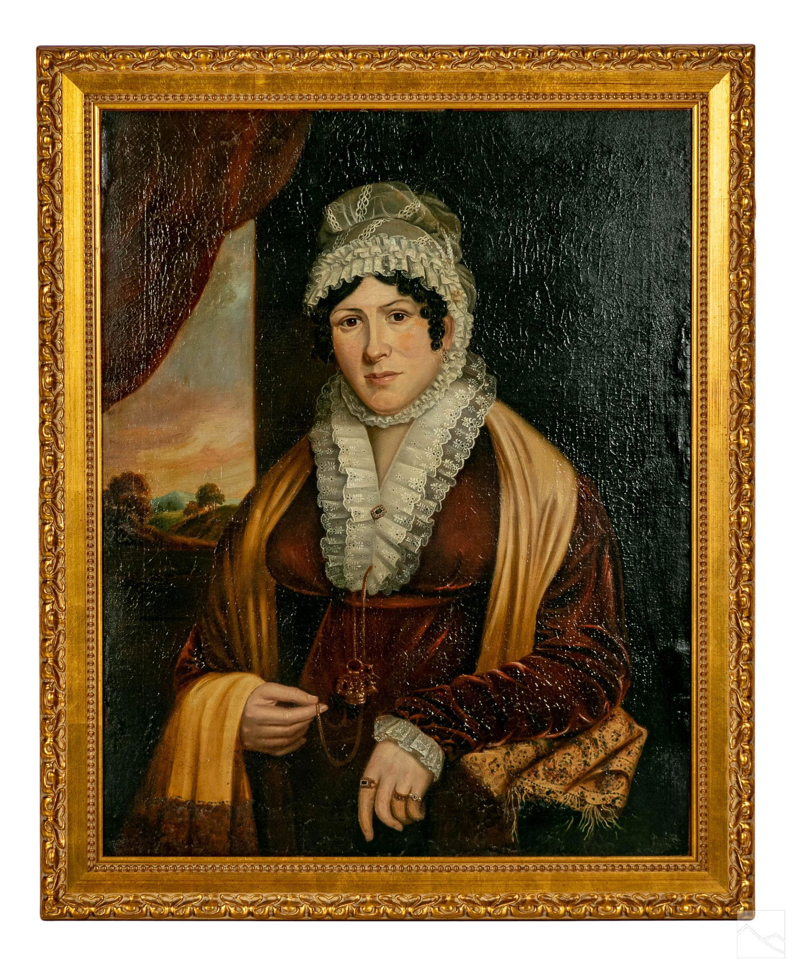 Federal Era Antique Figural Portrait Oil Painting (1 of 3)