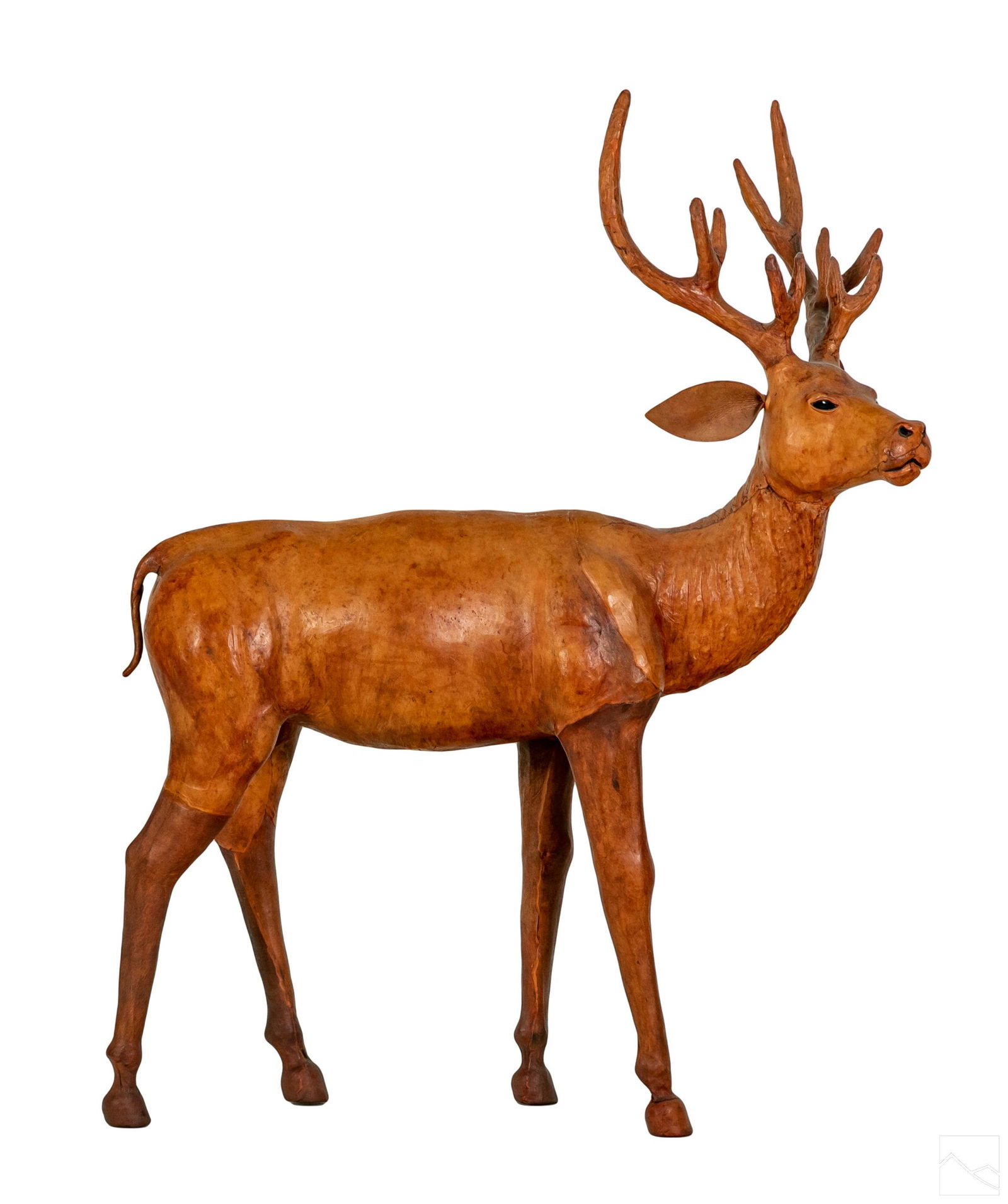 Leather Clad Molded Wood Deer Wildlife Sculpture (1 of 4)