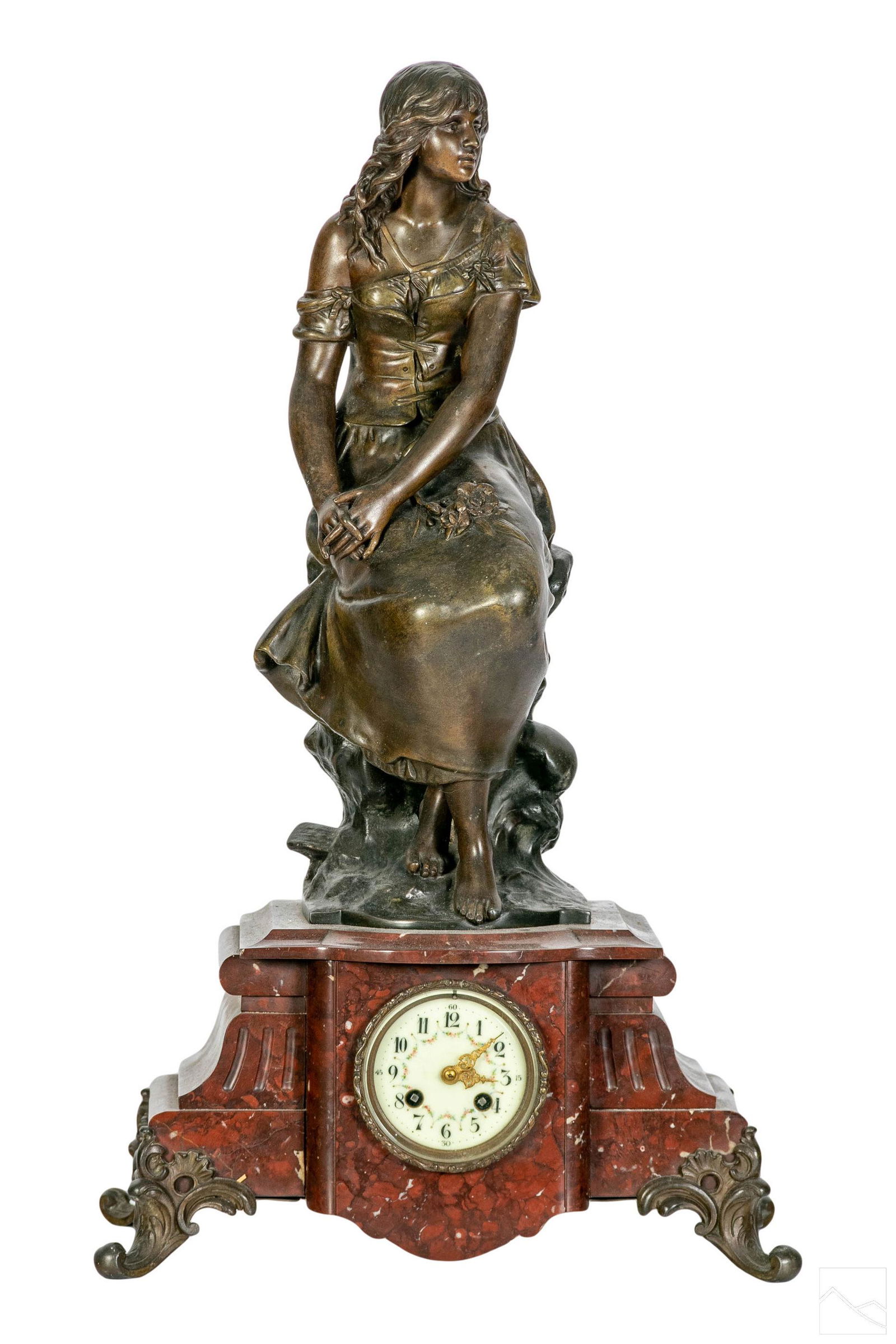 Auguste Moreau 1834-1917 Bronze Sculptural Clock (1 of 8)