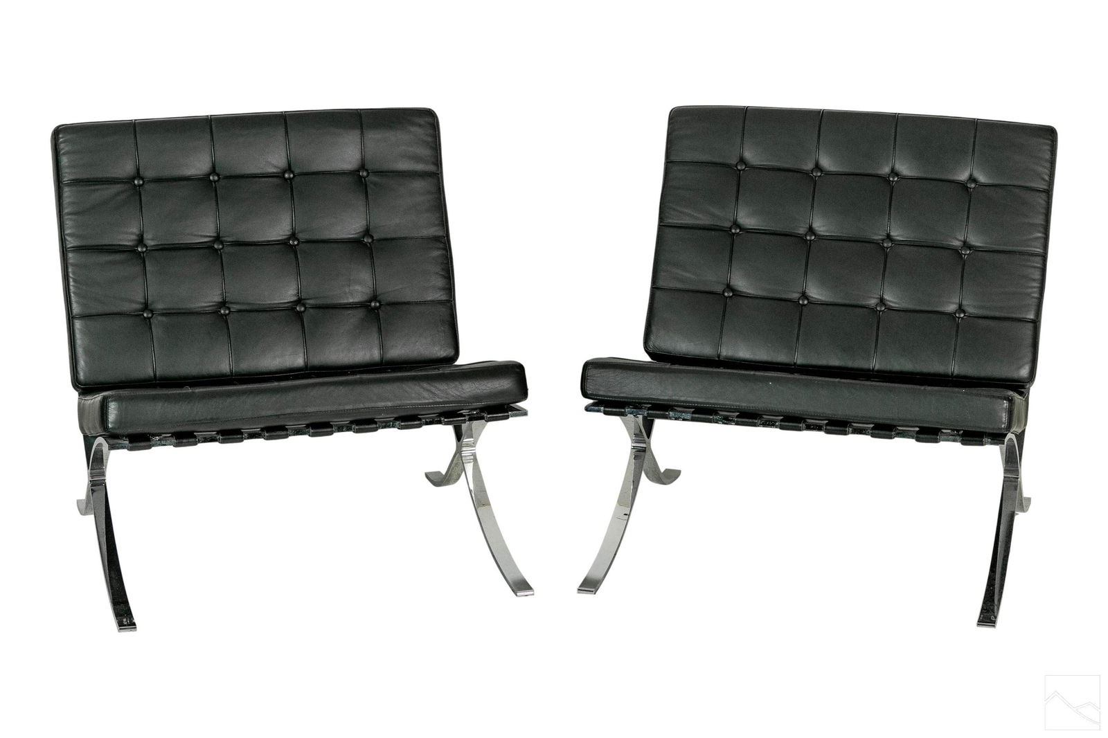 Fasem Italian Black Leather Barcelona Style Chairs (1 of 6)