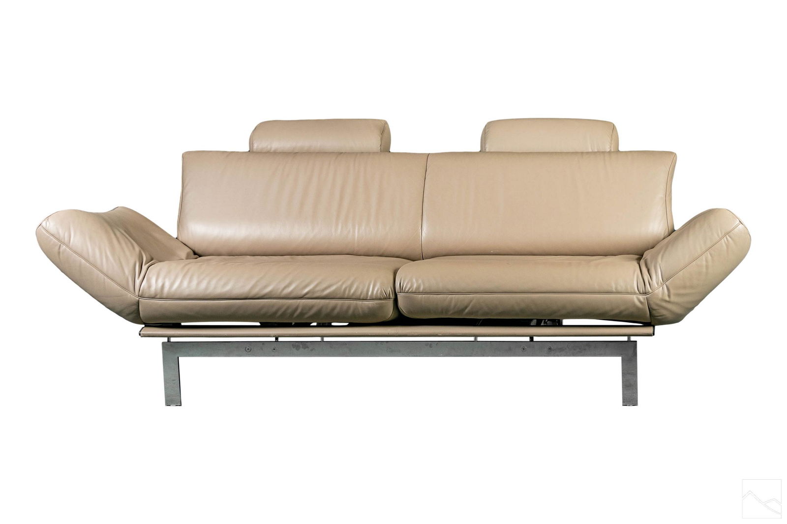 De Sede Modern Chrome and Leather Swiss Sofa Couch (1 of 7)