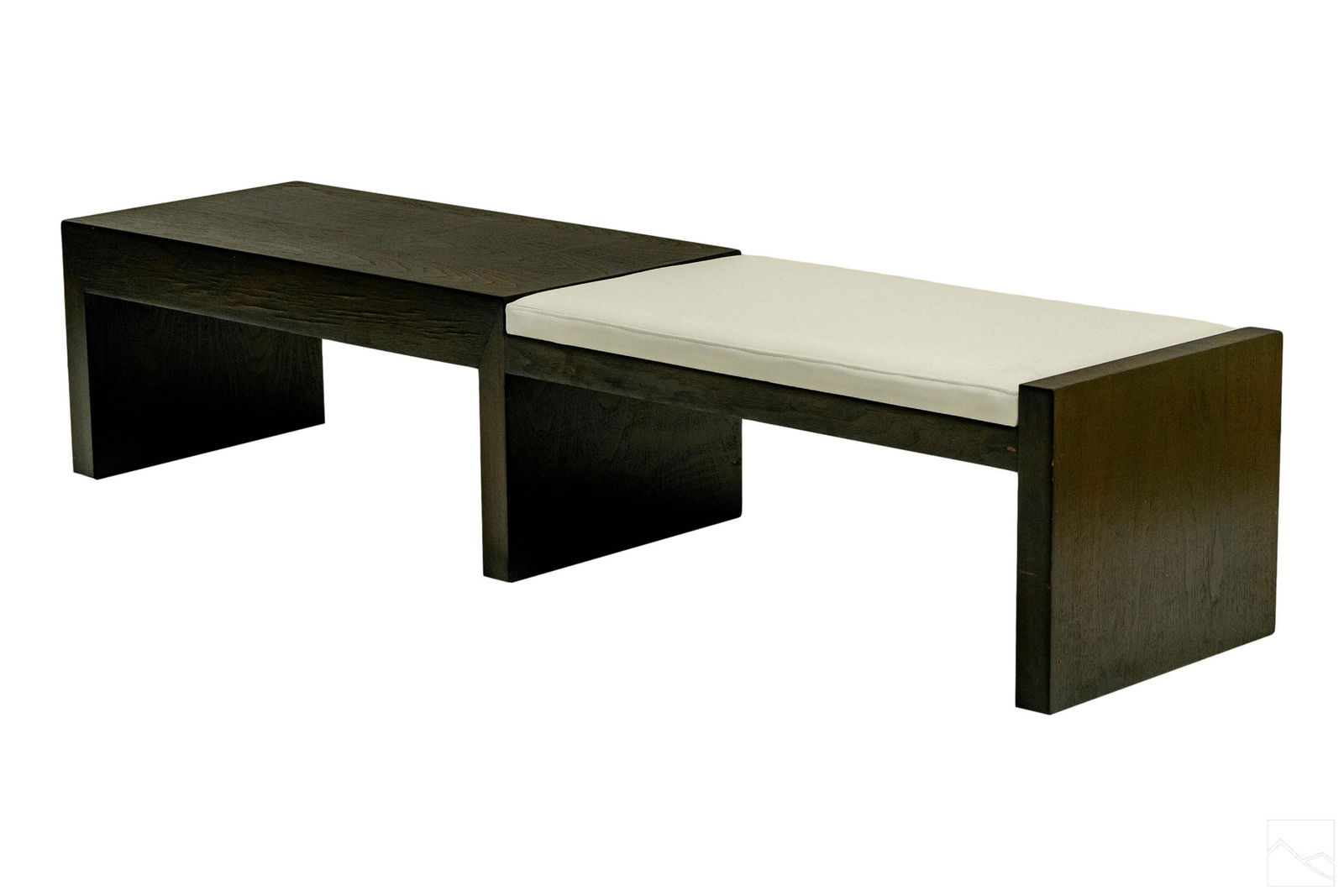 Modern Wood White Leather Upholstered Custom Bench (1 of 4)