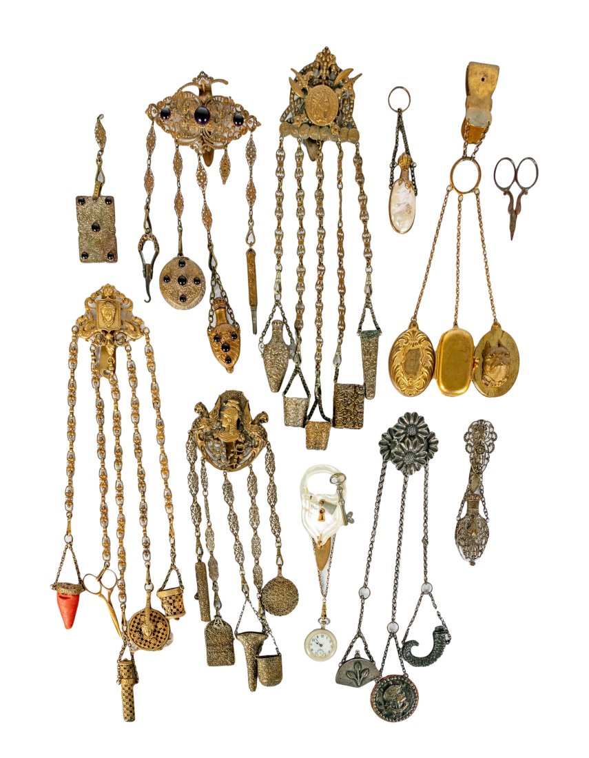 Victorian 19c Silver Chatelaine Collection 340g (1 of 7)
