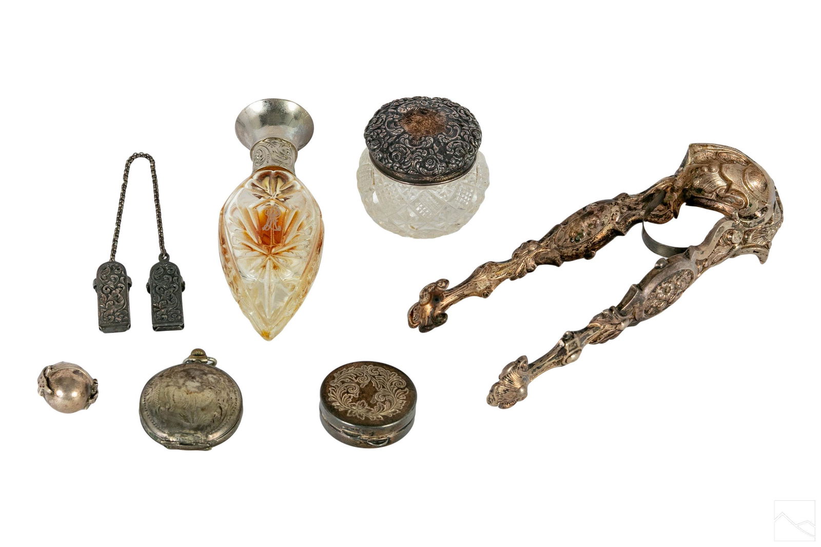 Sterling Silver Antique Vanity Dresser Toilet SET (1 of 8)