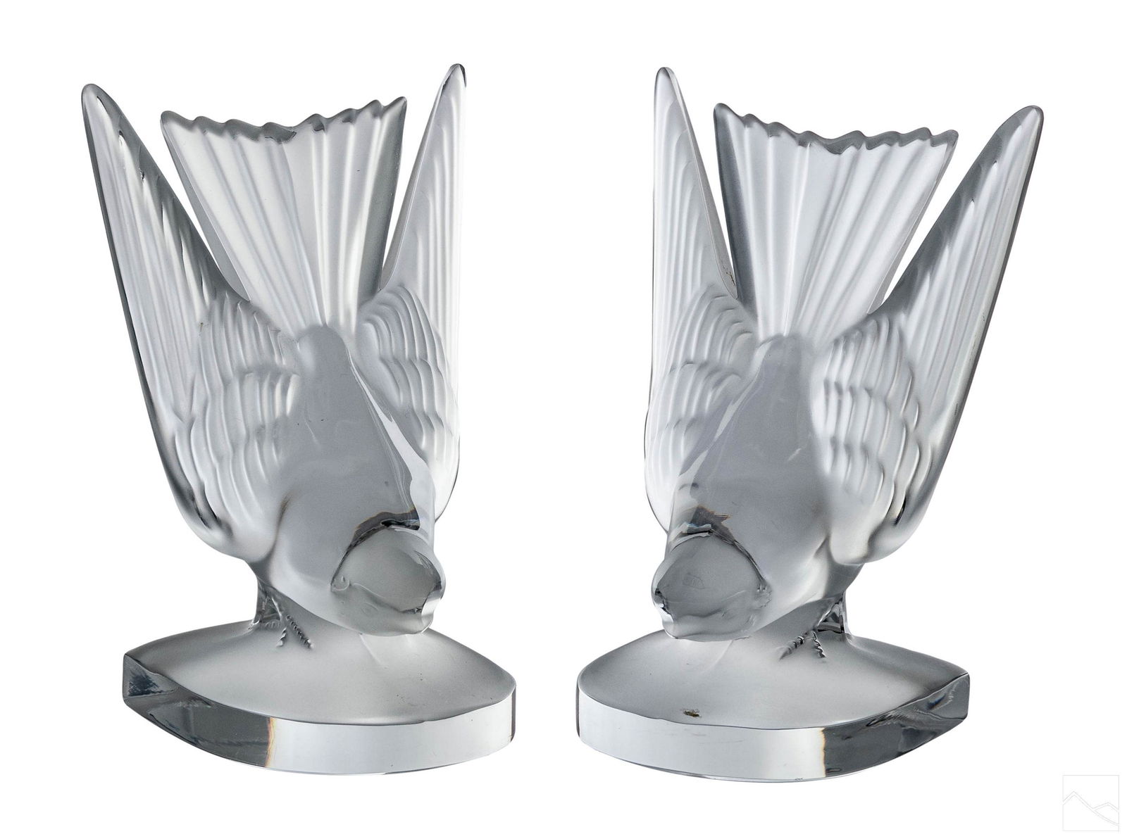 Lalique French Crystal HIRONDELLE Bird Bookend SET (1 of 6)