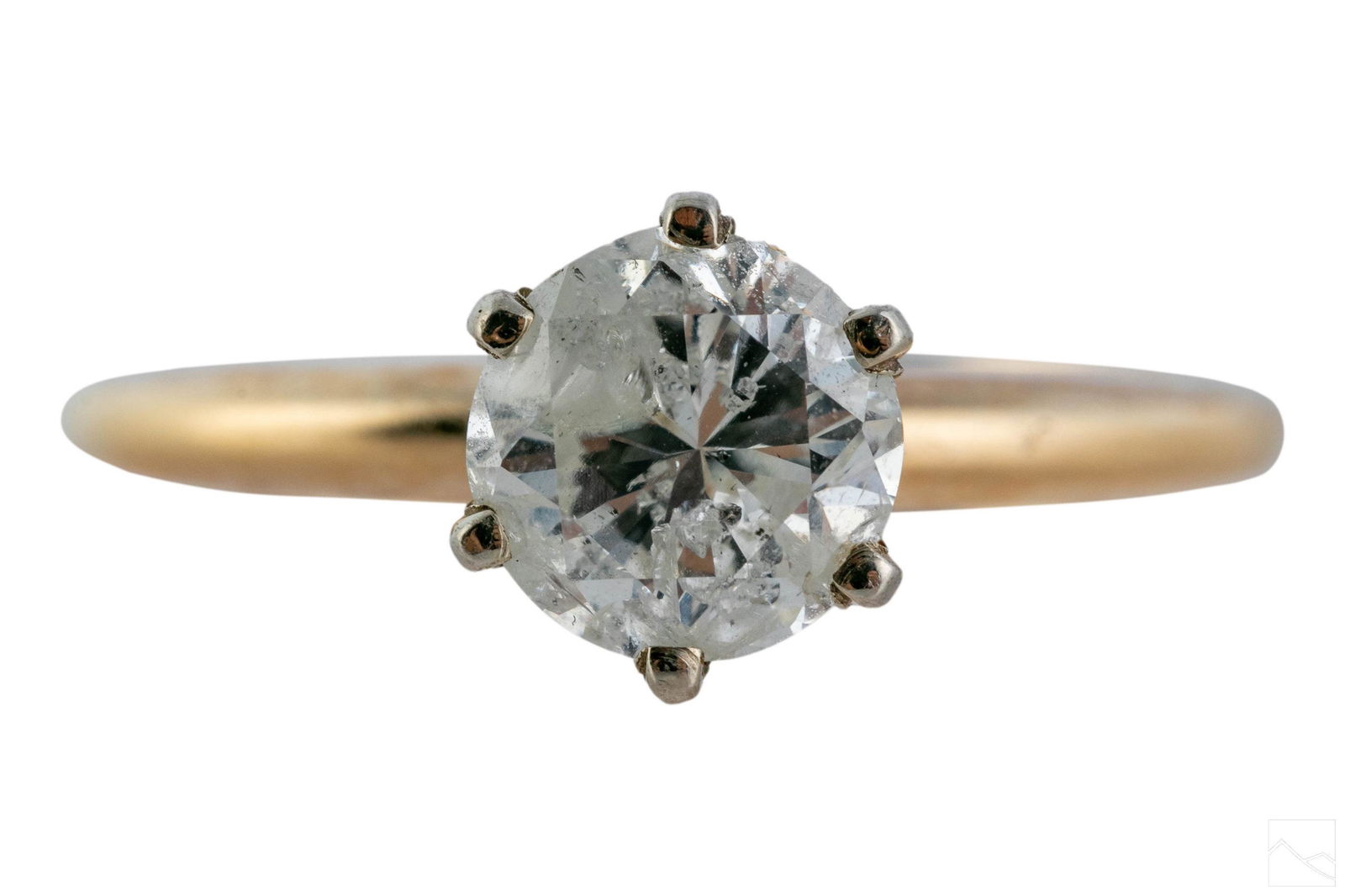 14K Gold 1CT Round Diamond Solitaire Ring Sz 6.75 (1 of 6)