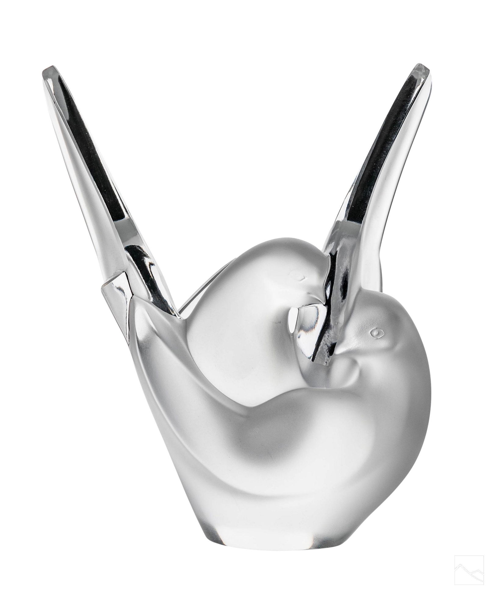 Lalique French Crystal SYLVIE Lovebirds Glass Vase (1 of 6)