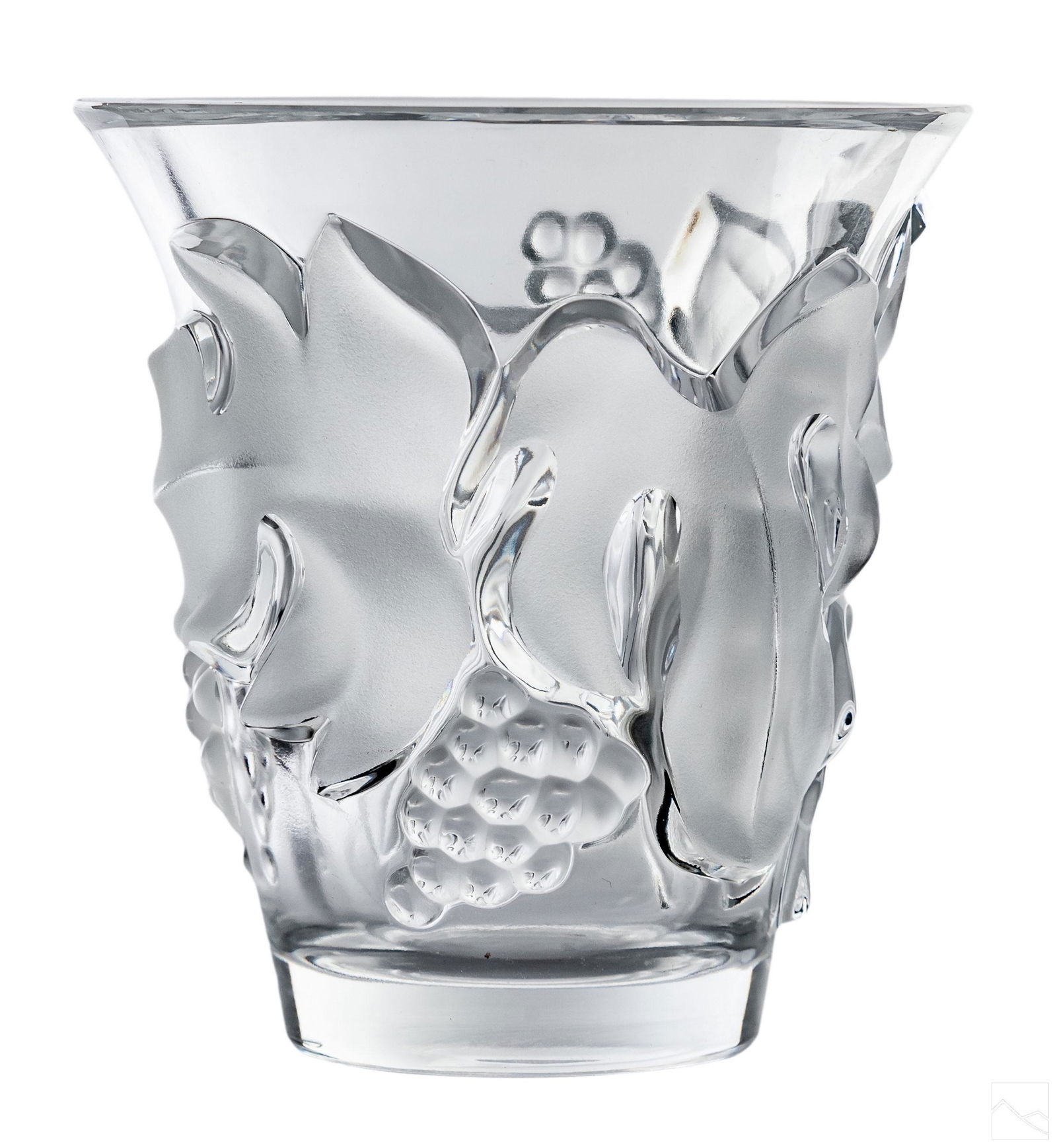 Lalique French Crystal SAUMUR Grapes & Leaves Vase (1 of 5)