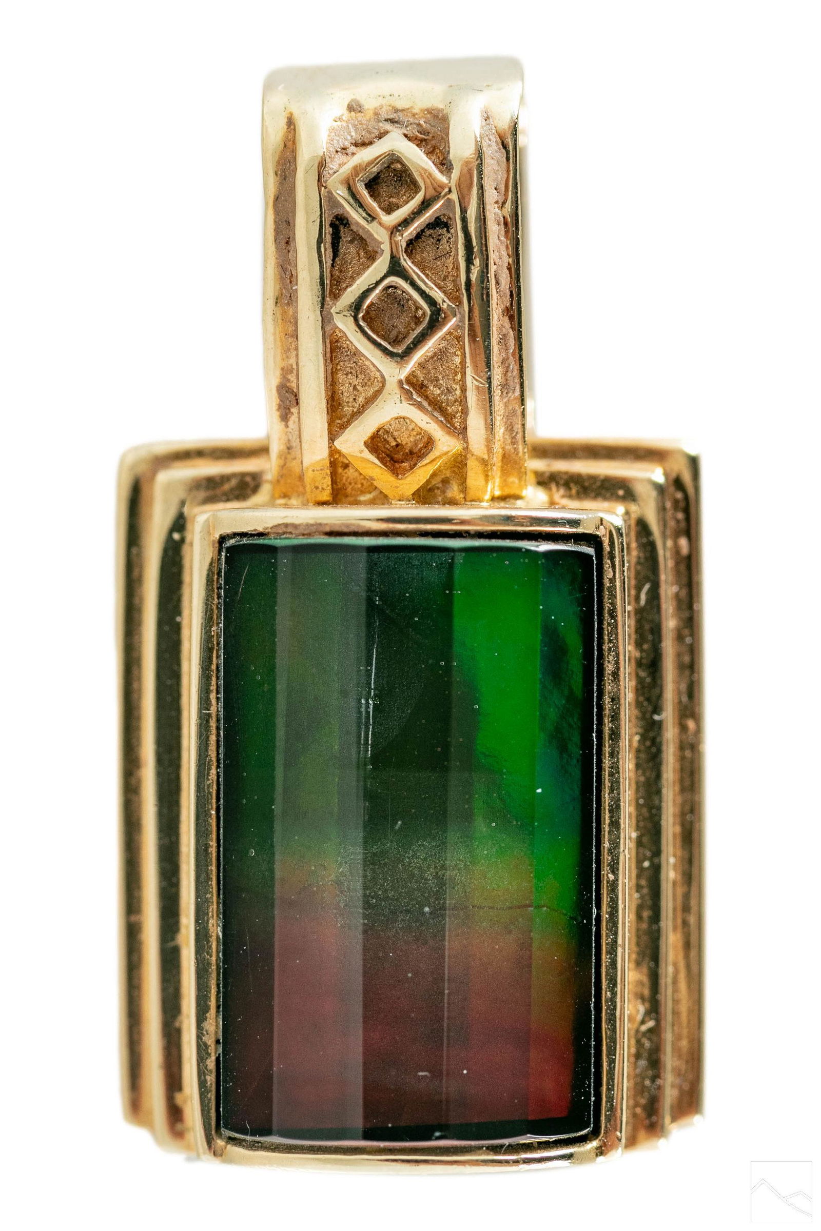 14K Gold Fossilized Rainbow Ammolite Pendant 6.8g (1 of 5)