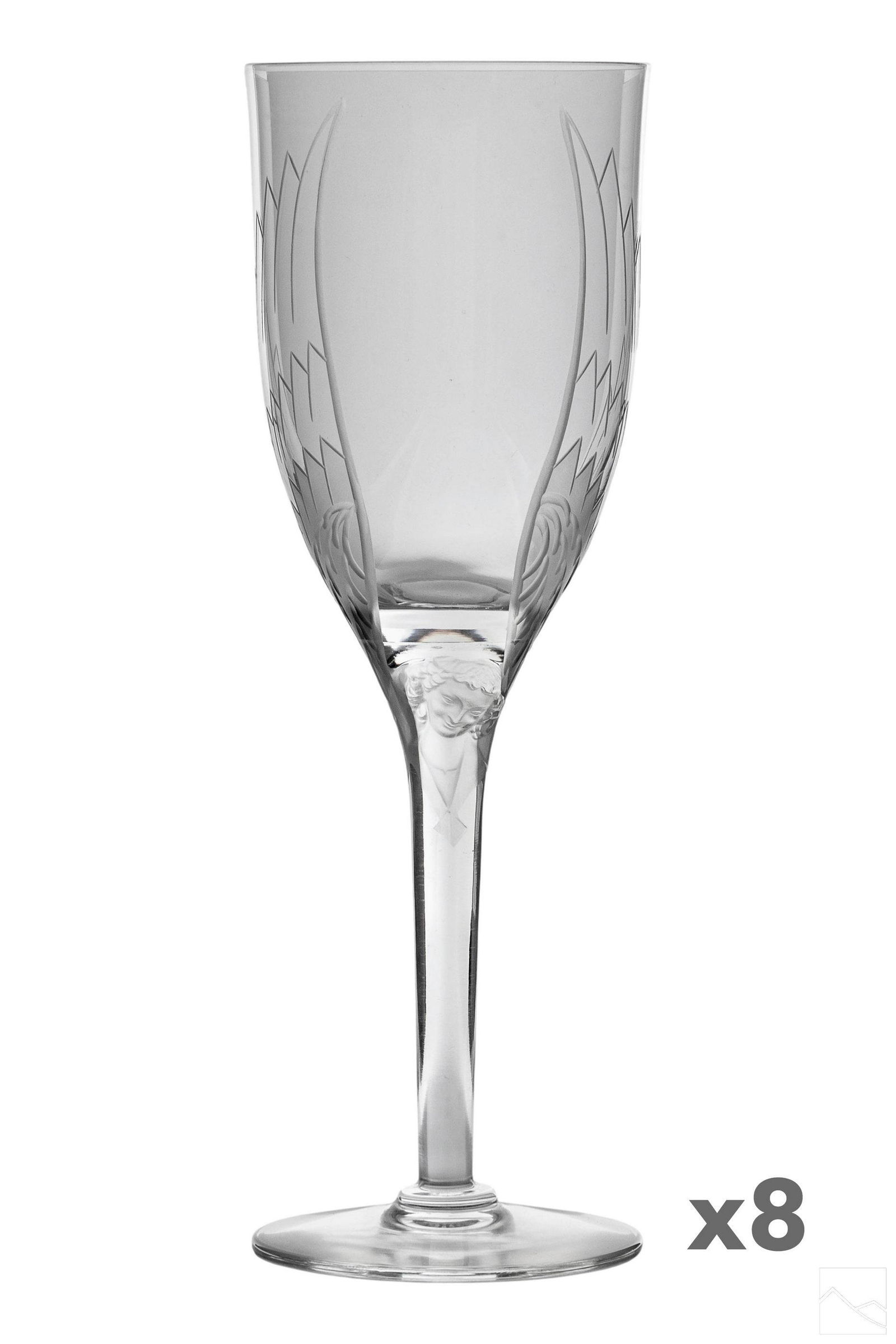 Lalique French Crystal ANGE Champagne Flutes SET 8 (1 of 5)
