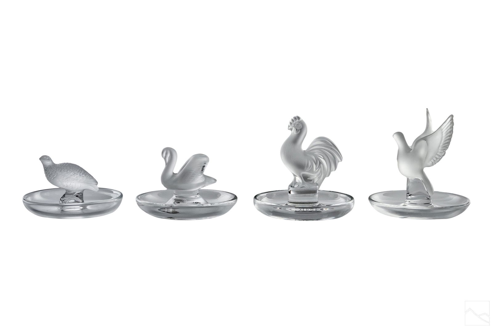 Lalique French Crystal Birds Vanity Ring Dish LOT (1 of 5)