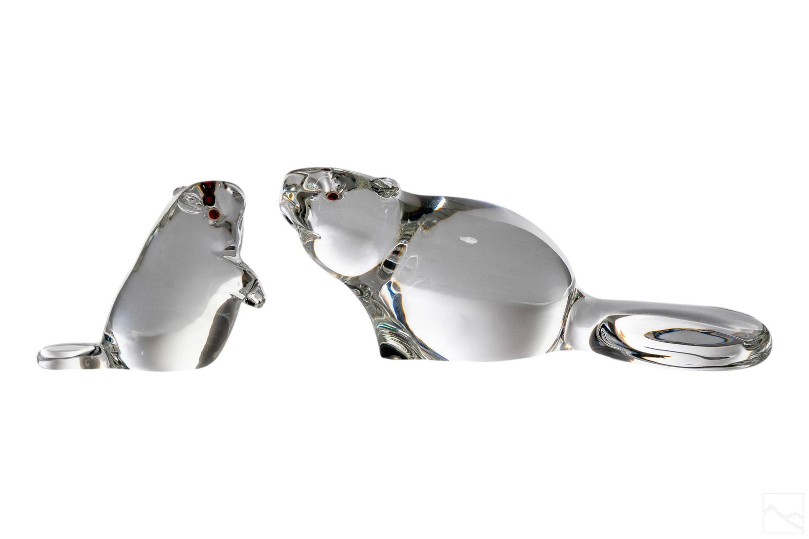 Steuben Crystal Modern Art Glass Beaver Sculptures (1 of 6)