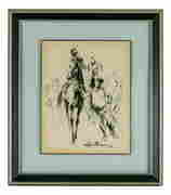LeRoy Neiman 1921-2012 Original Equine Ink Drawing (1 of 4)