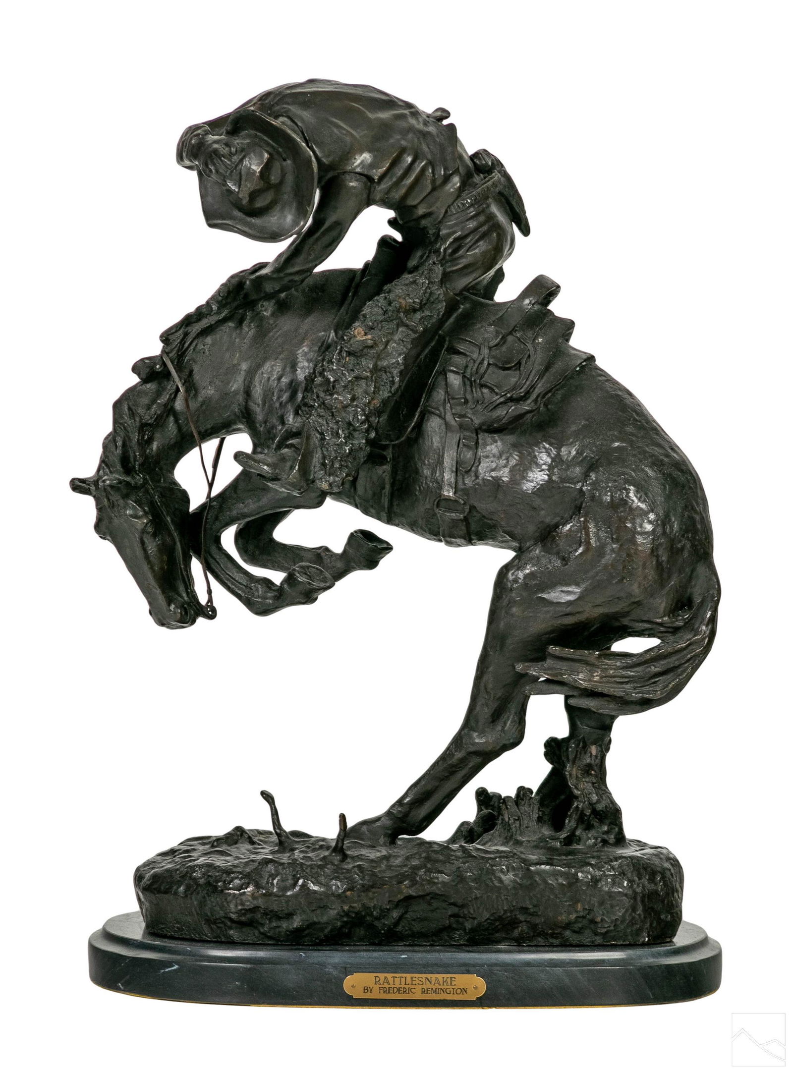 Bronze Rattlesnake Cowboy Statue after F Remington (1 of 8)
