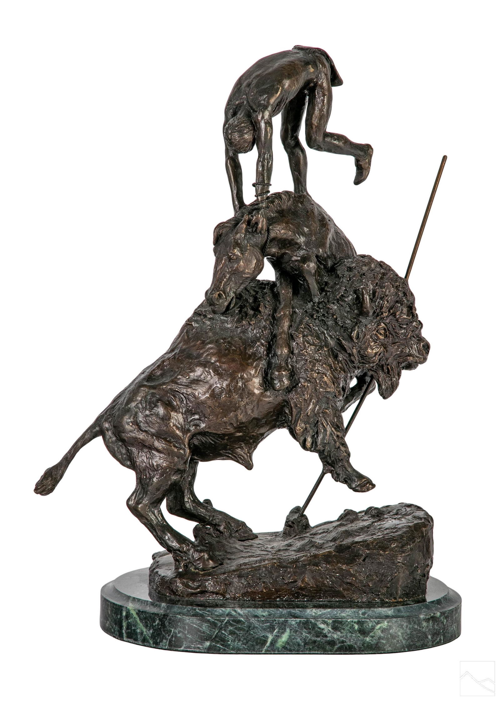 Bronze Buffalo Horse Sculpture after F. Remington (1 of 7)