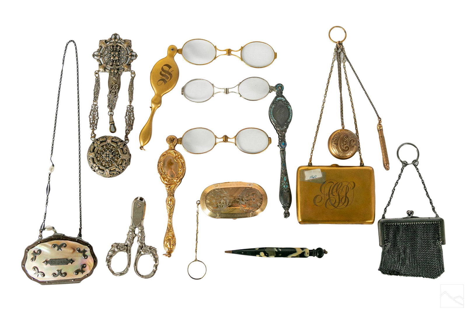Victorian Cases, Fobs, Chatelaine, & Lorgnette LOT (1 of 7)