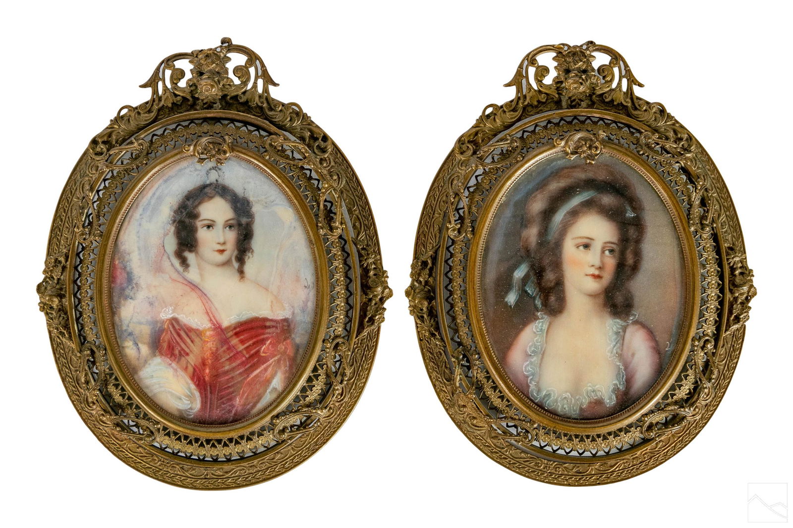 Victorian Miniature Figural Portrait Painting LOT (1 of 8)