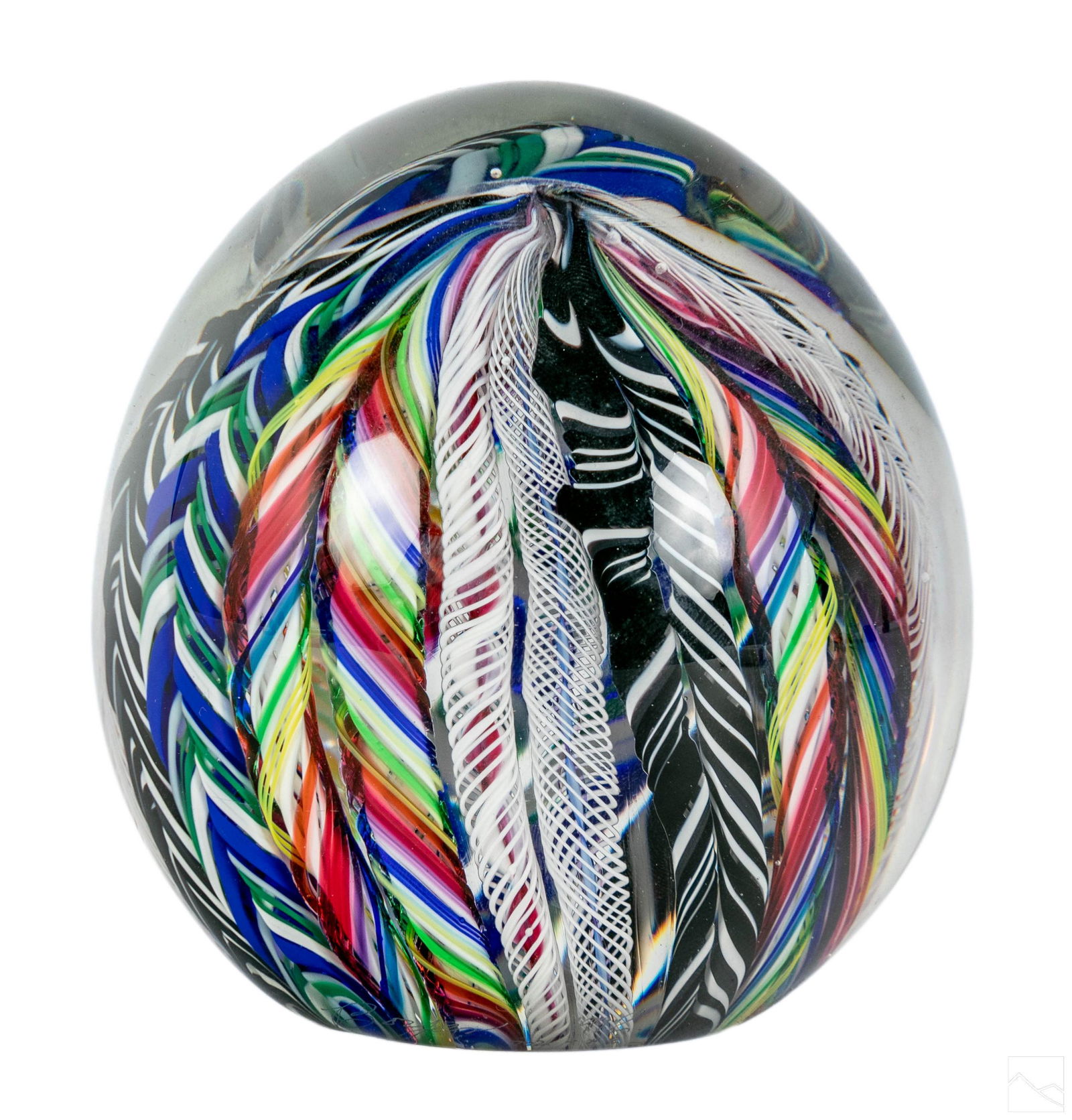 Studio Art Glass Candy Cane Paperweight Sculpture (1 of 6)