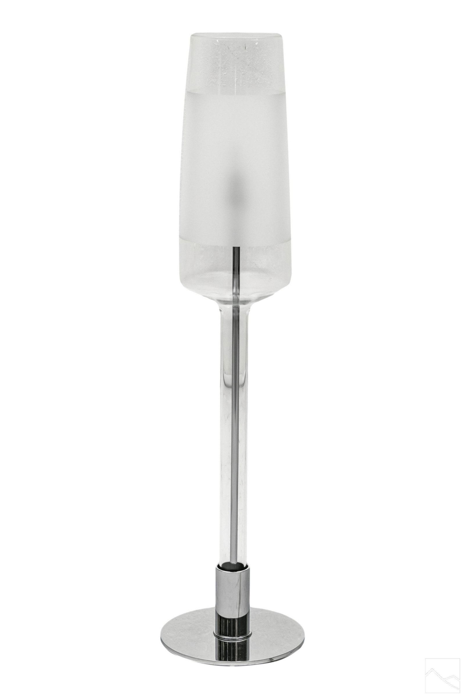 Modernist Designer Chrome & Glass Side Table Lamp (1 of 5)