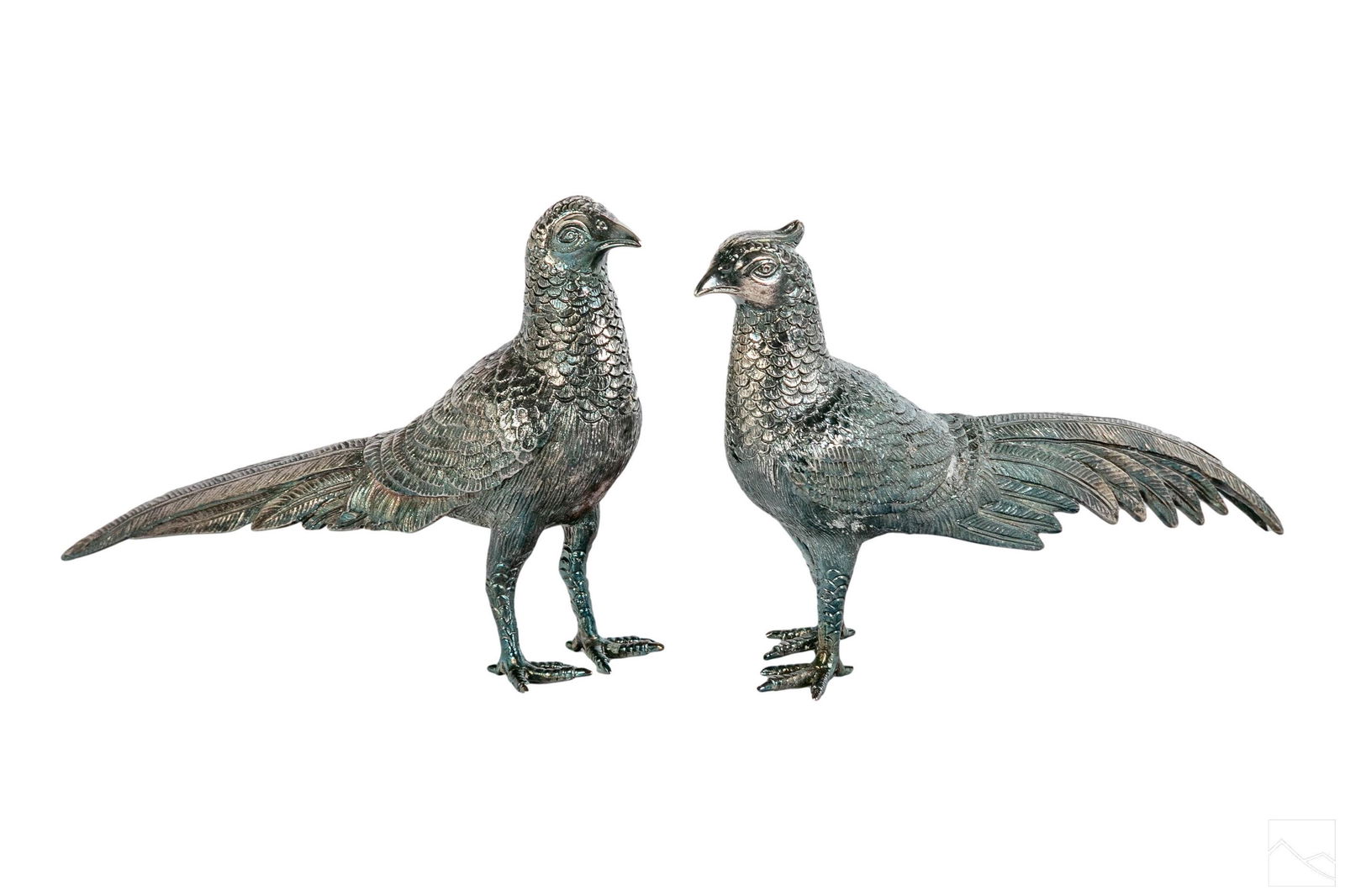 REGAL Silverplated Pheasant Bird Wildlife Statues (1 of 6)