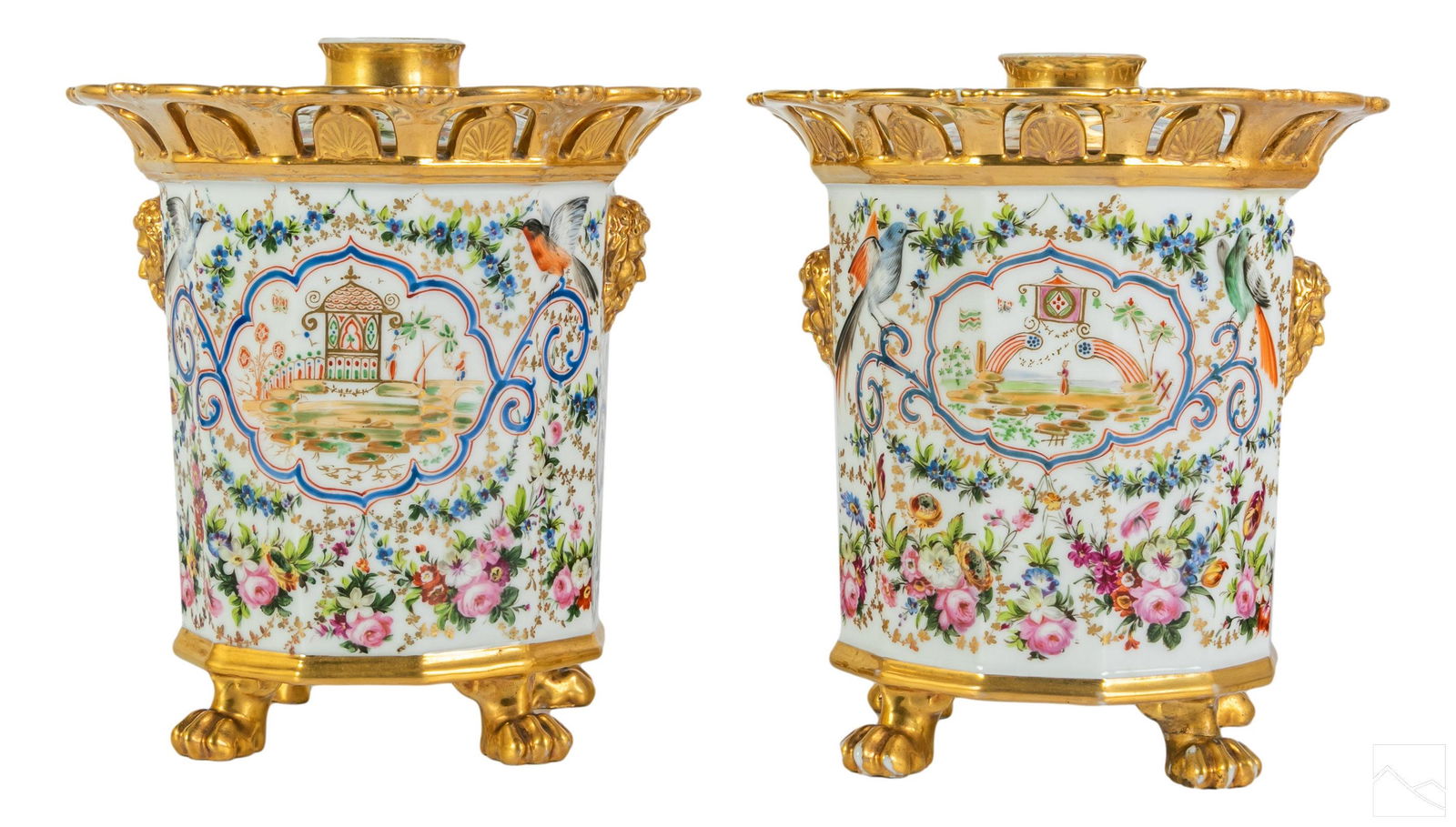 Old Paris Porcelain Chinoiserie Potiches Vases SET (1 of 7)