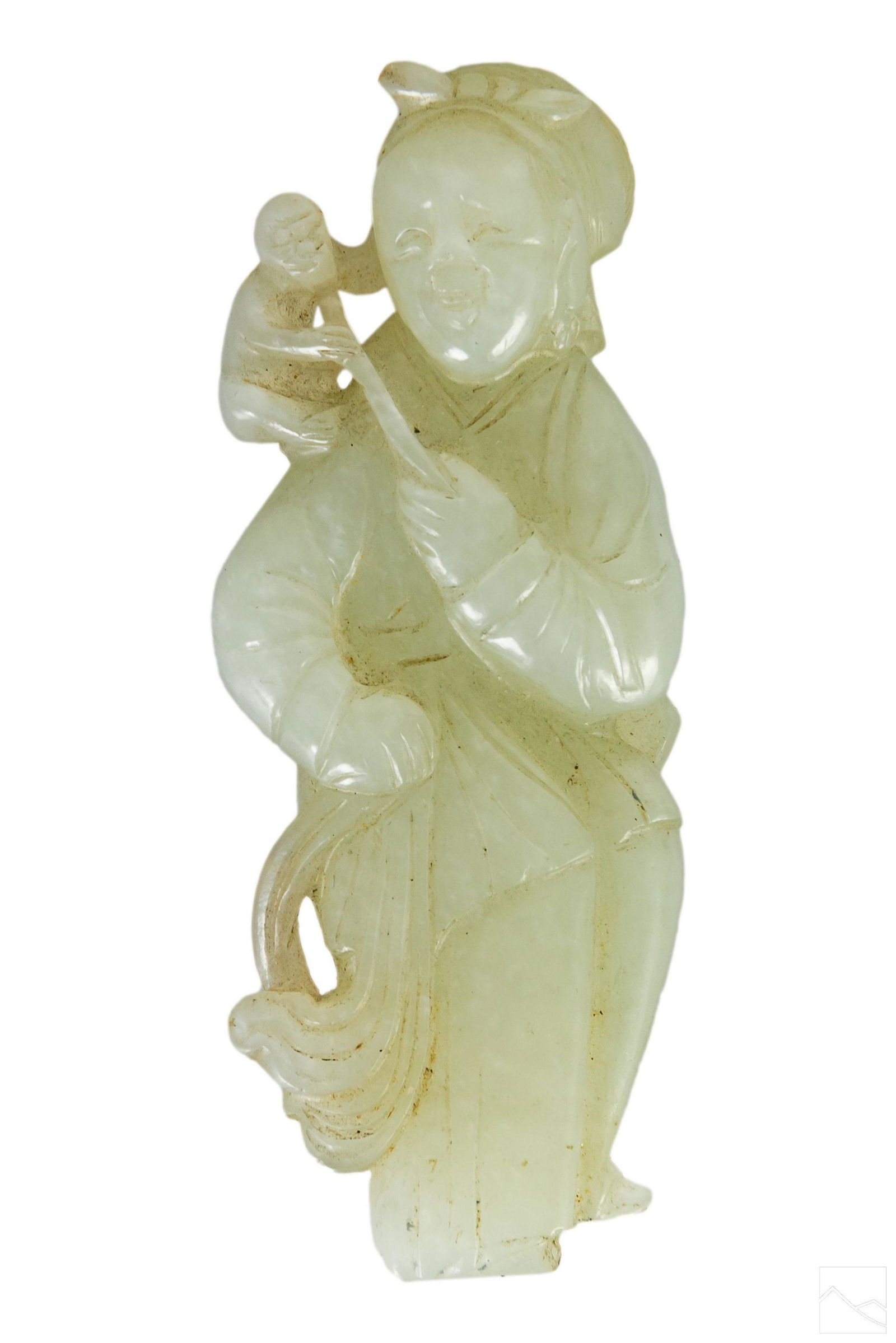 Chinese Carved White Jade Kwan Yin Immortal Figure (1 of 5)