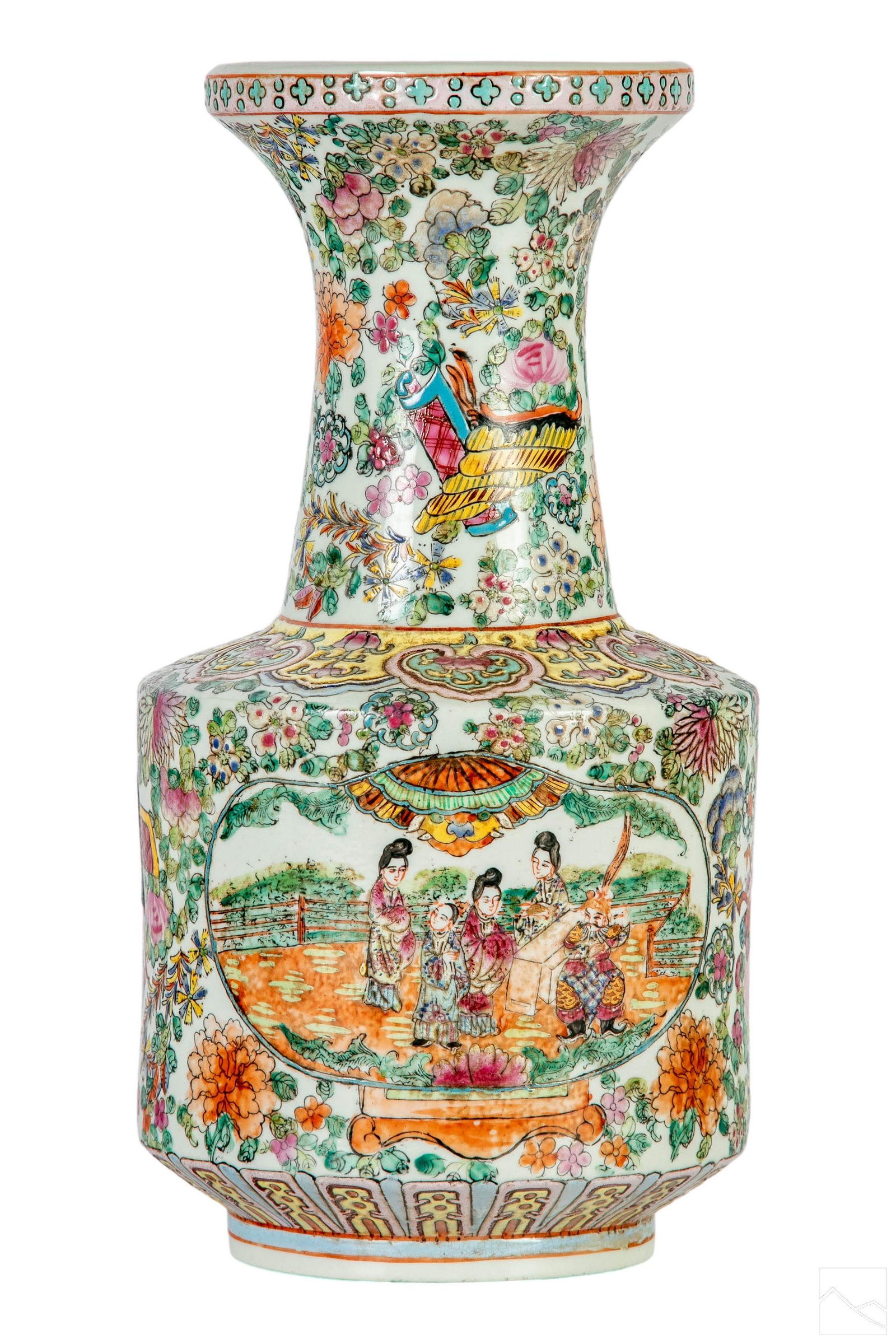 Chinese Republic Period Famille Rose Incised Vase (1 of 8)