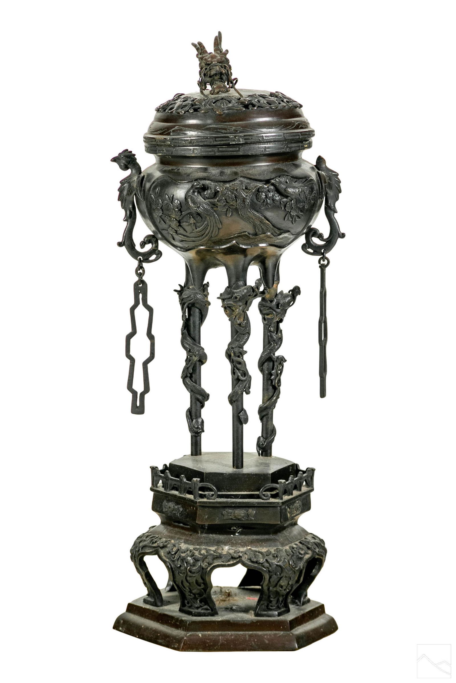 Japanese 19C. Antique Meiji Era Bronze Censer Bowl (1 of 7)