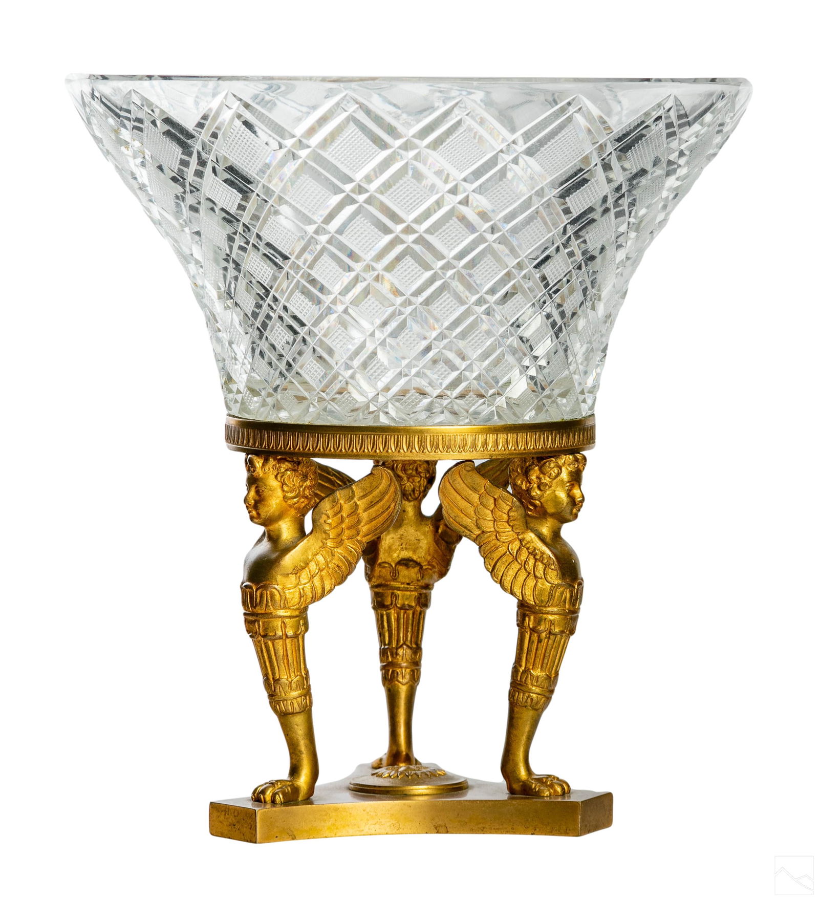Baccarat Style Bronze Figural Crystal Centerpiece (1 of 6)