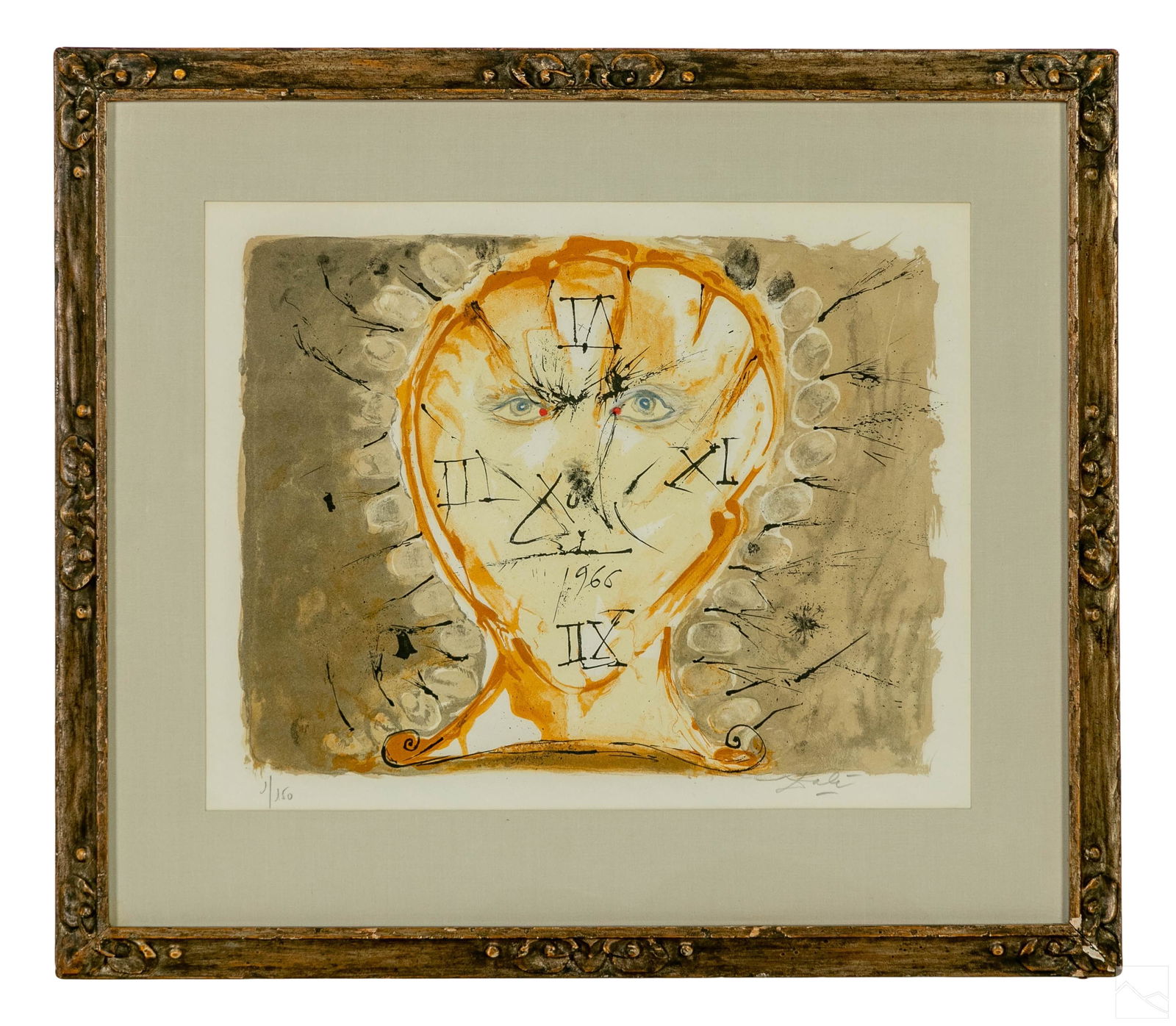 Salvador Dali 1904 1989 Sundial Lithograph Signed