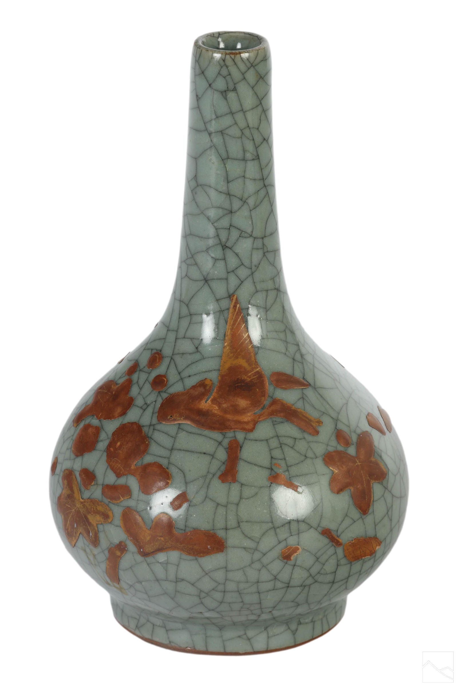 Chinese Celadon Porcelain Crackle Glaze Flask Vase (1 of 5)