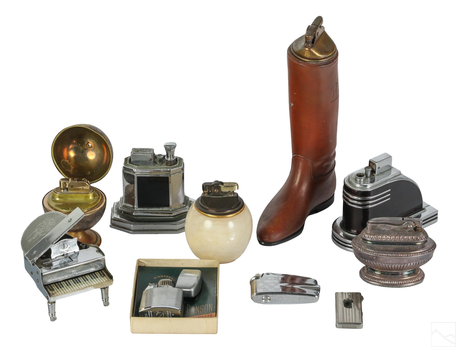 Art Deco Tobacco Cigarette Lighters & Cutter 10pc (1 of 6)