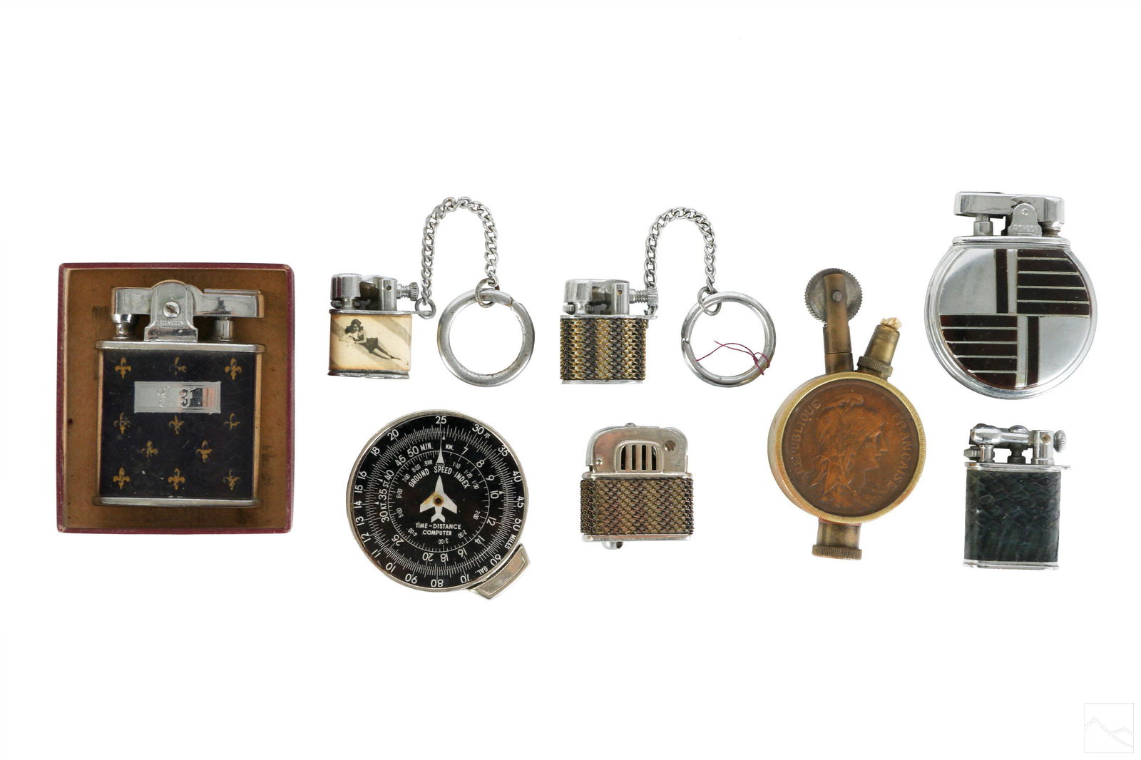 Ronson, Coin & Miniature Cigarette Lighter 8pc LOT (1 of 5)