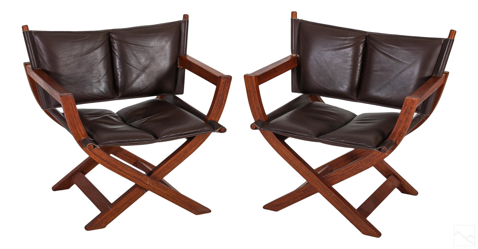 Westnofa  Pair Danish Modern Leather Poltrona Armchairs (1 of 7)