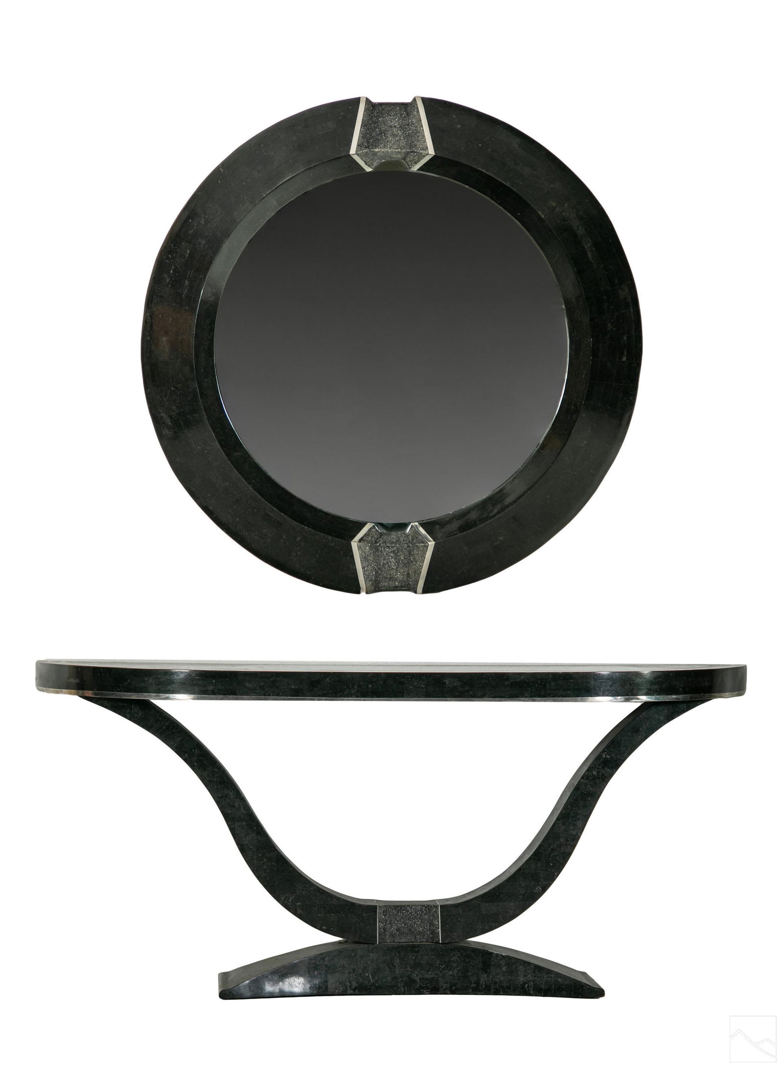Maitland Smith Tessellated Stone Mirror & Console (1 of 10)
