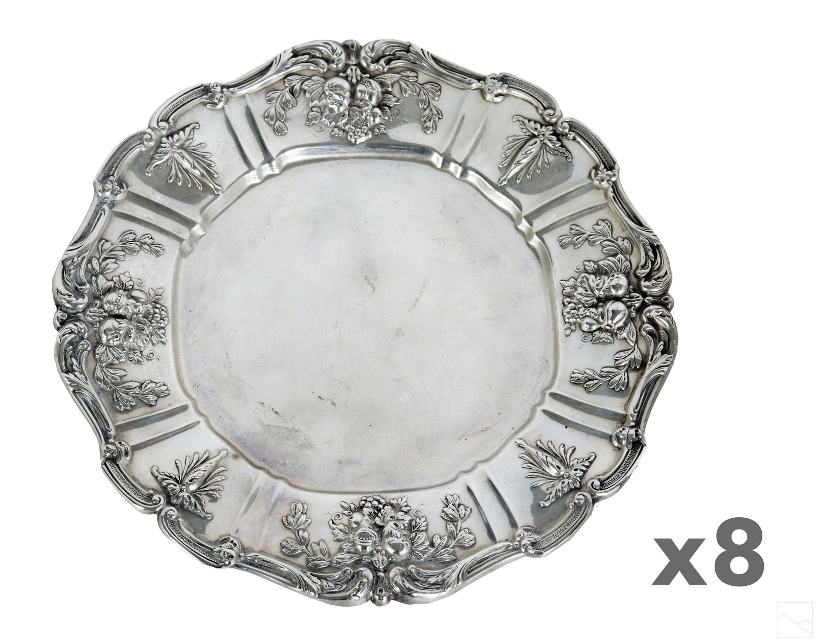 Reed & Barton Sterling Silver Plates 8pc SET 1591g (1 of 4)